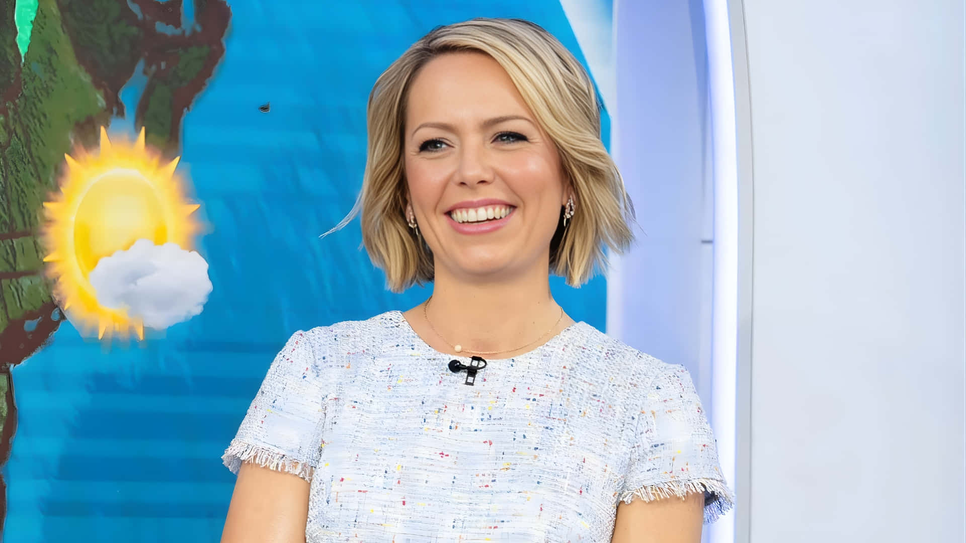Dylan Dreyer, weather map, sunny icon, Full HD Desktop Wallpaper