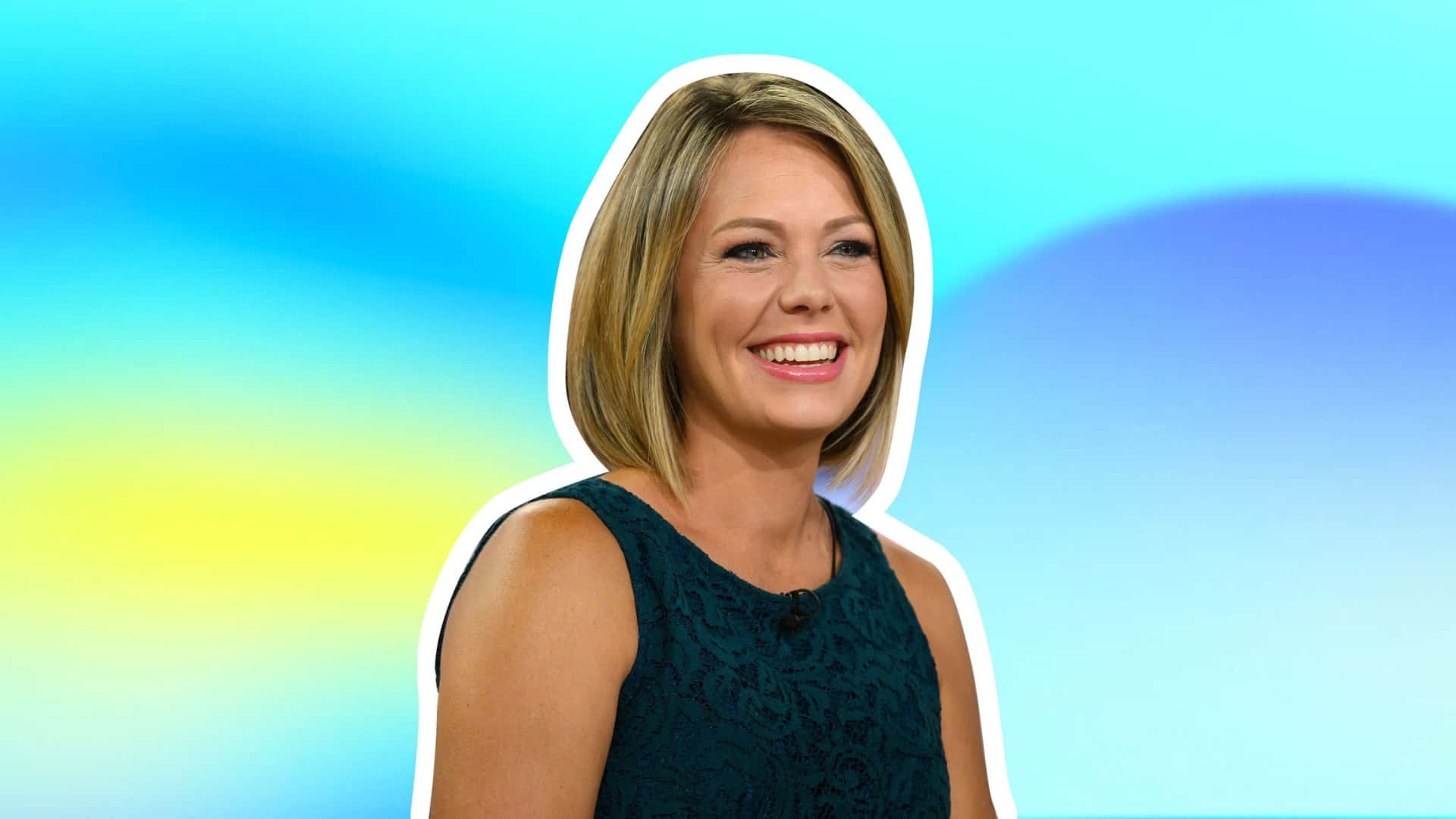 Dylan Dreyer, blonde bob hair, dark teal lace top, Full HD Desktop Wallpaper
