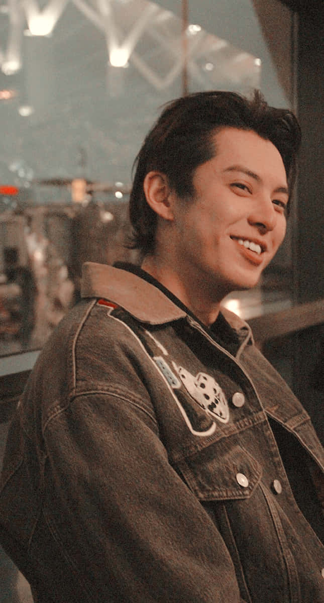 Dylan Wang, denim jacket, Dalmatian patch, SD Phone Wallpaper
