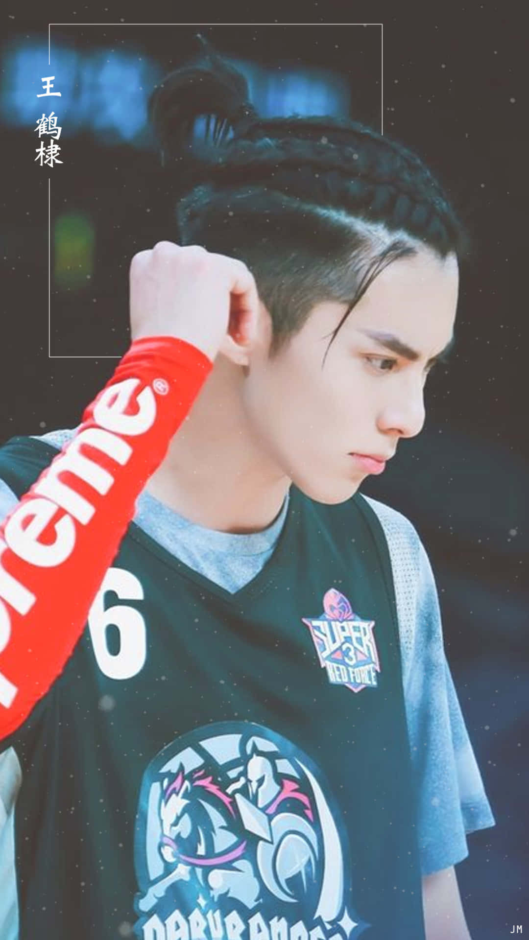 Dylan Wang, braided hair, red Supreme sleeve, Full HD Phone Wallpaper