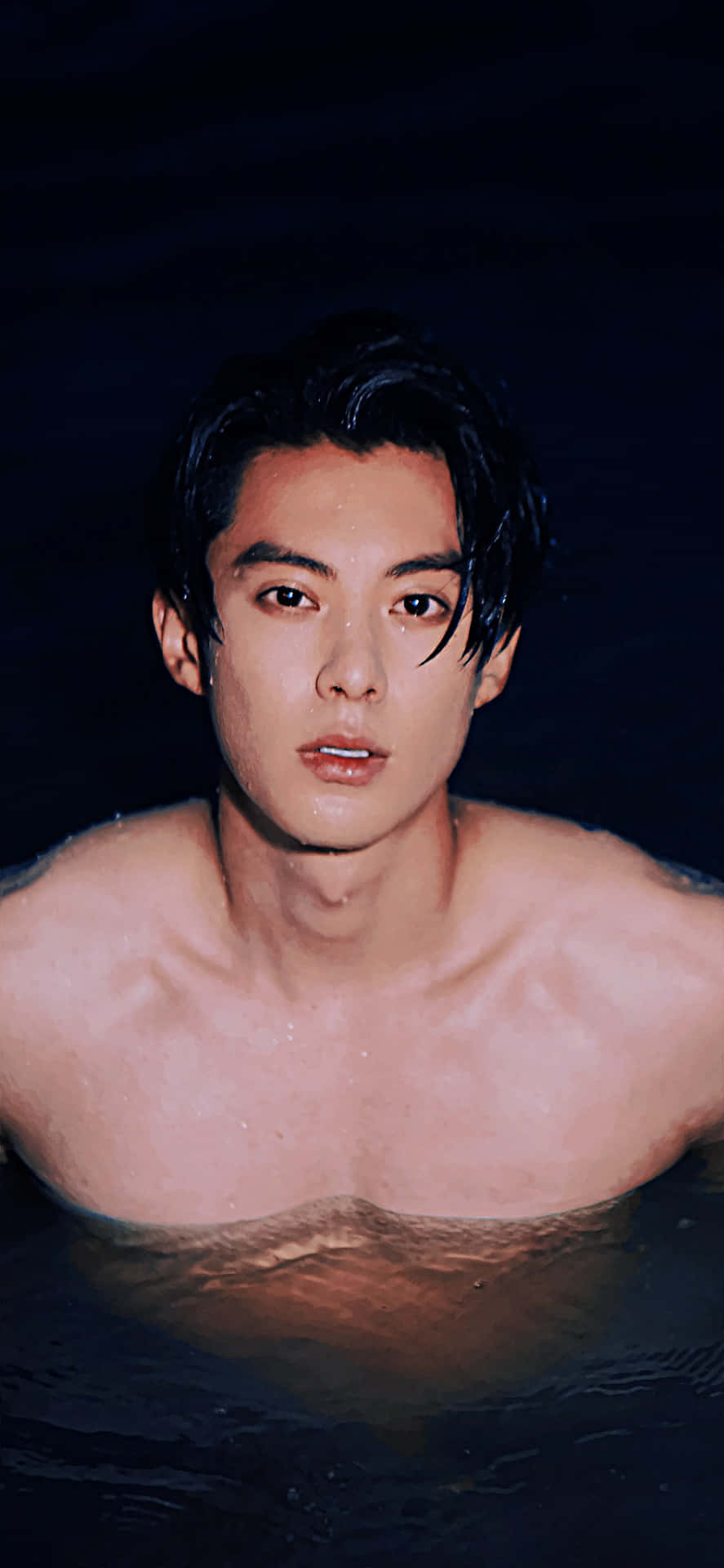 Dylan Wang, wet dark hair, deep water, Full HD Phone Wallpaper