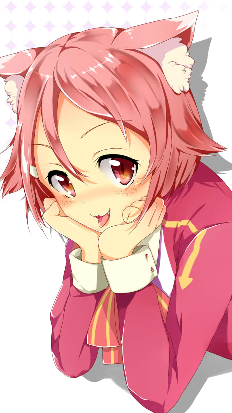 Dynamic Anime, pink neko girl, pink hair, HD Phone Wallpaper