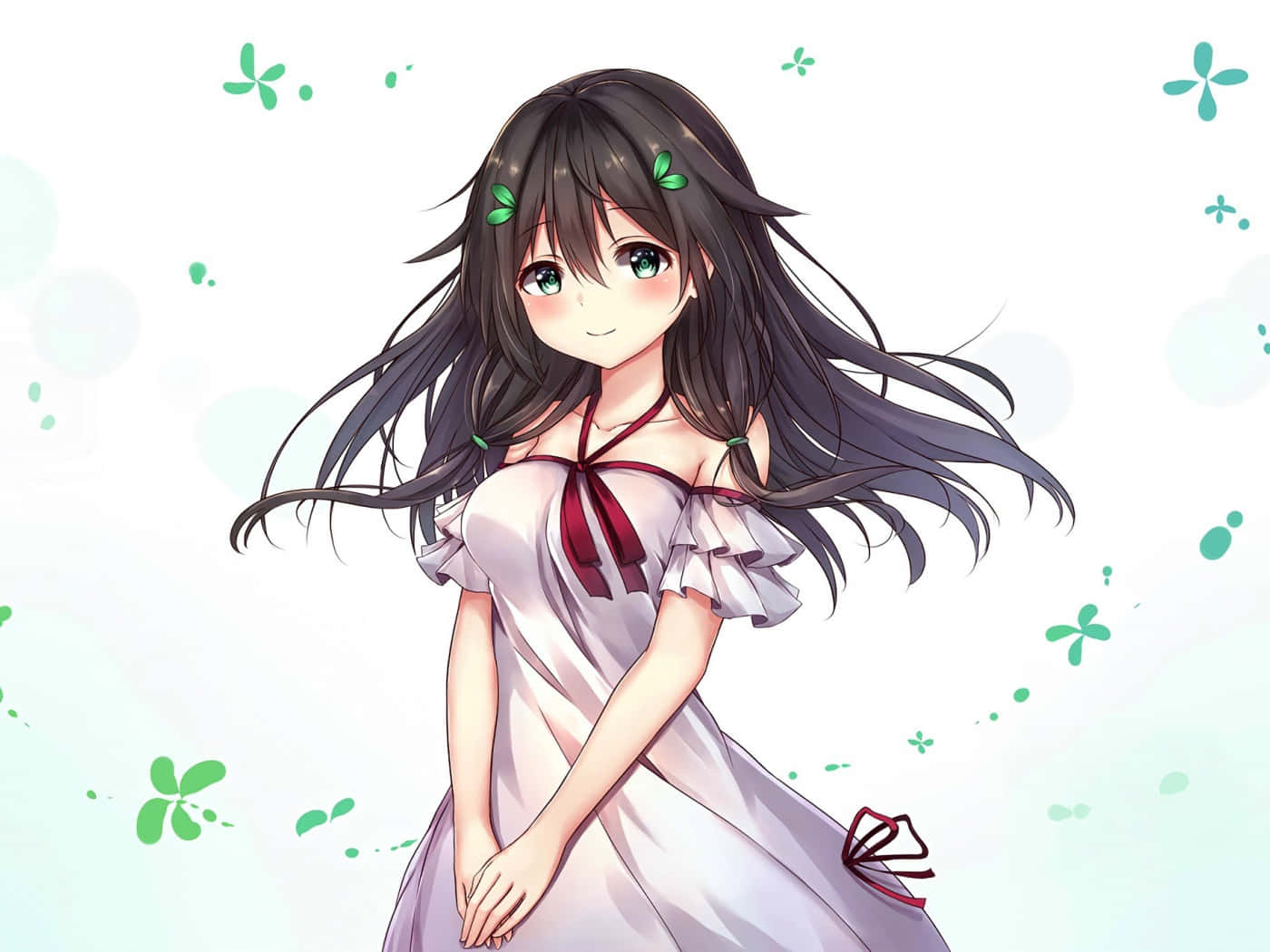 Dynamic Anime, anime girl, long dark hair, HD Desktop Wallpaper