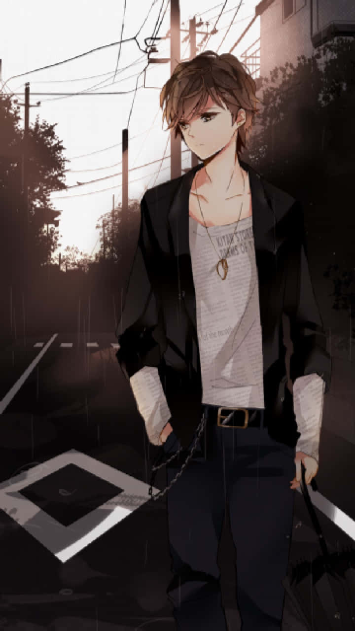 Dynamic Anime, sad guy, rain, HD Phone Wallpaper