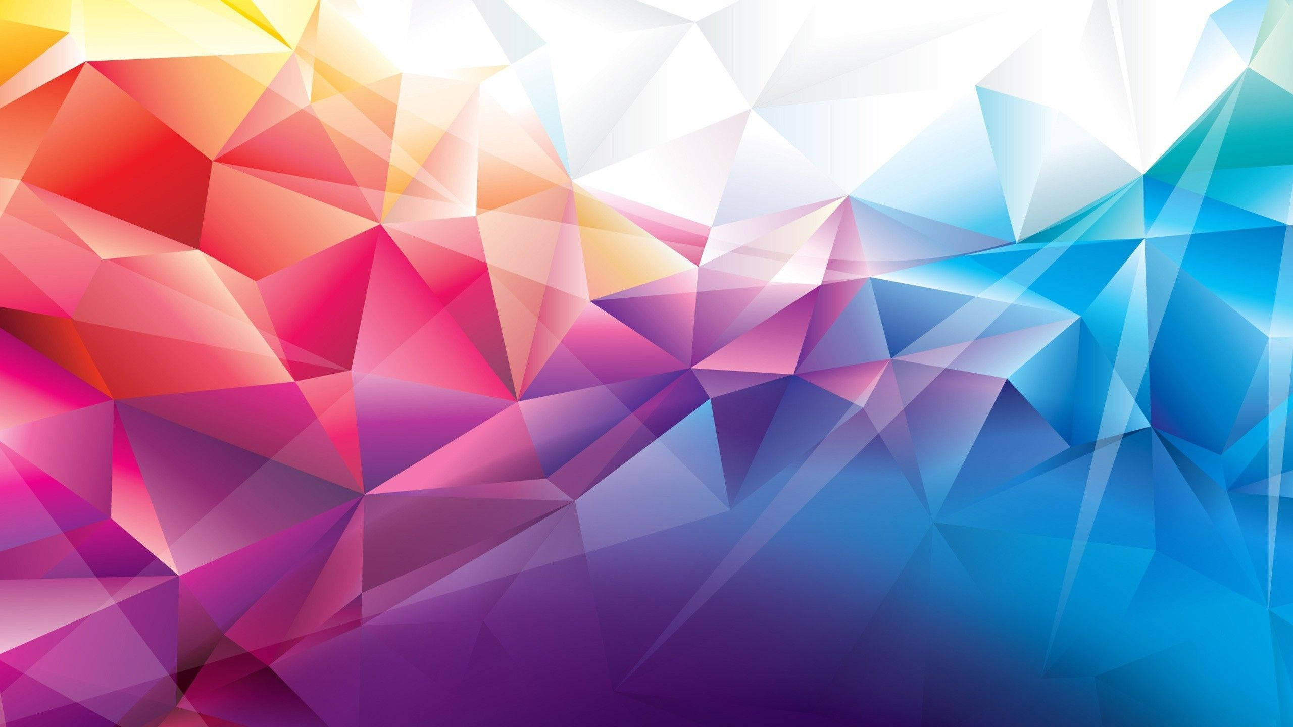 Dynamic, colorful, low poly, 2K Desktop Wallpaper