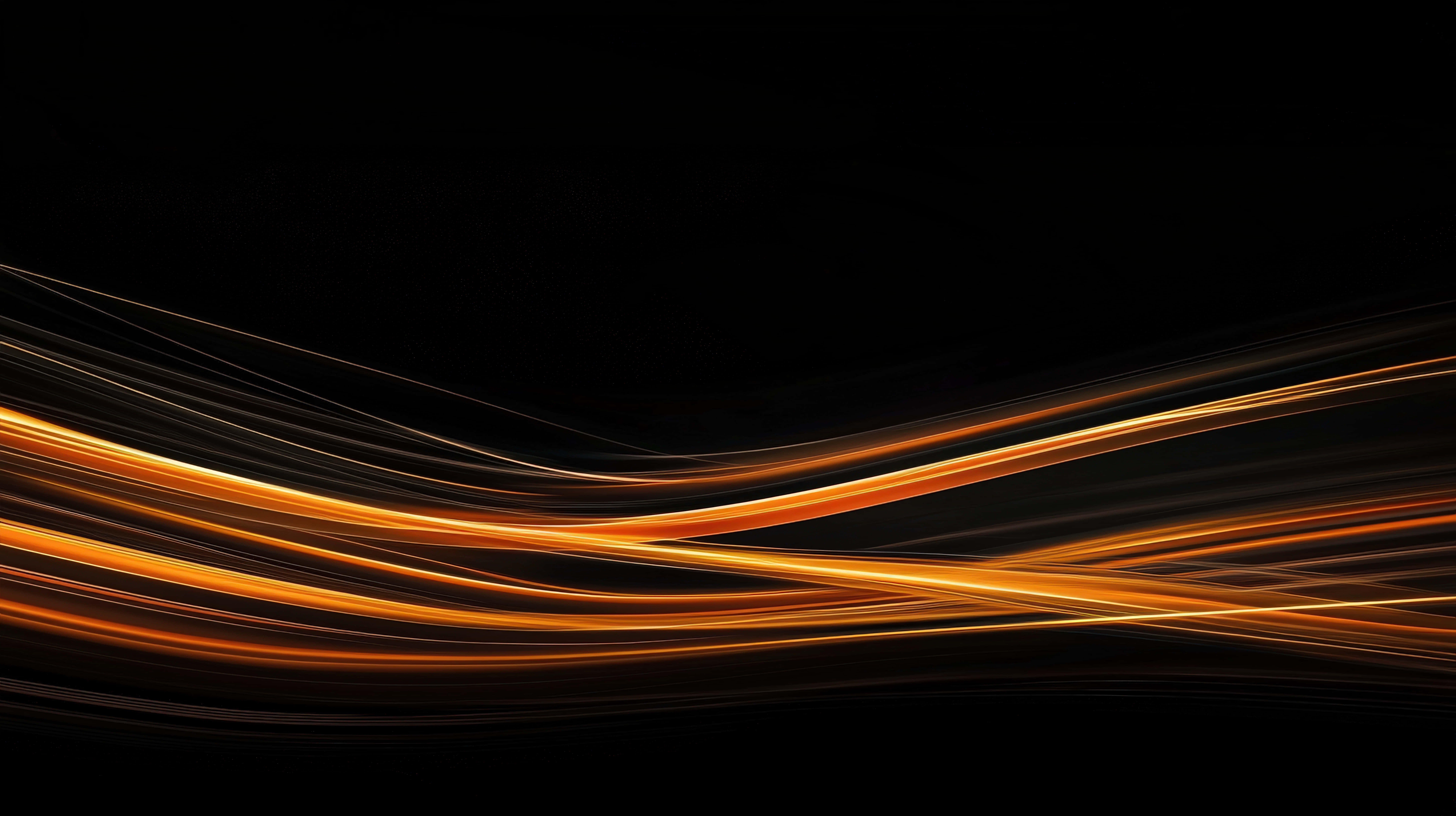 golden light streaks, deep black background, dynamic abstract composition, 8K Desktop Wallpaper