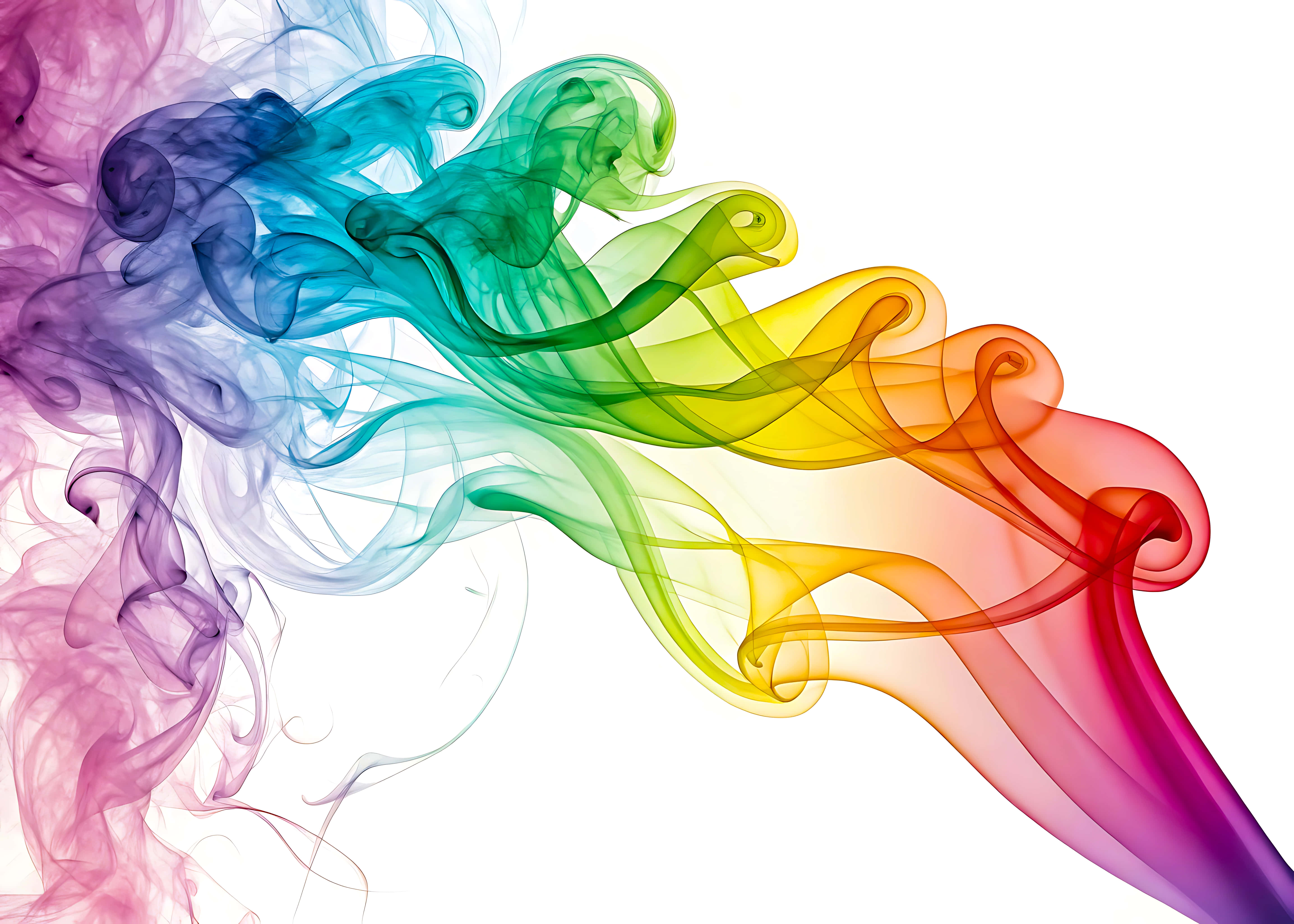rainbow wave, colored ligh, translucent ribbons, 5K Desktop Wallpaper