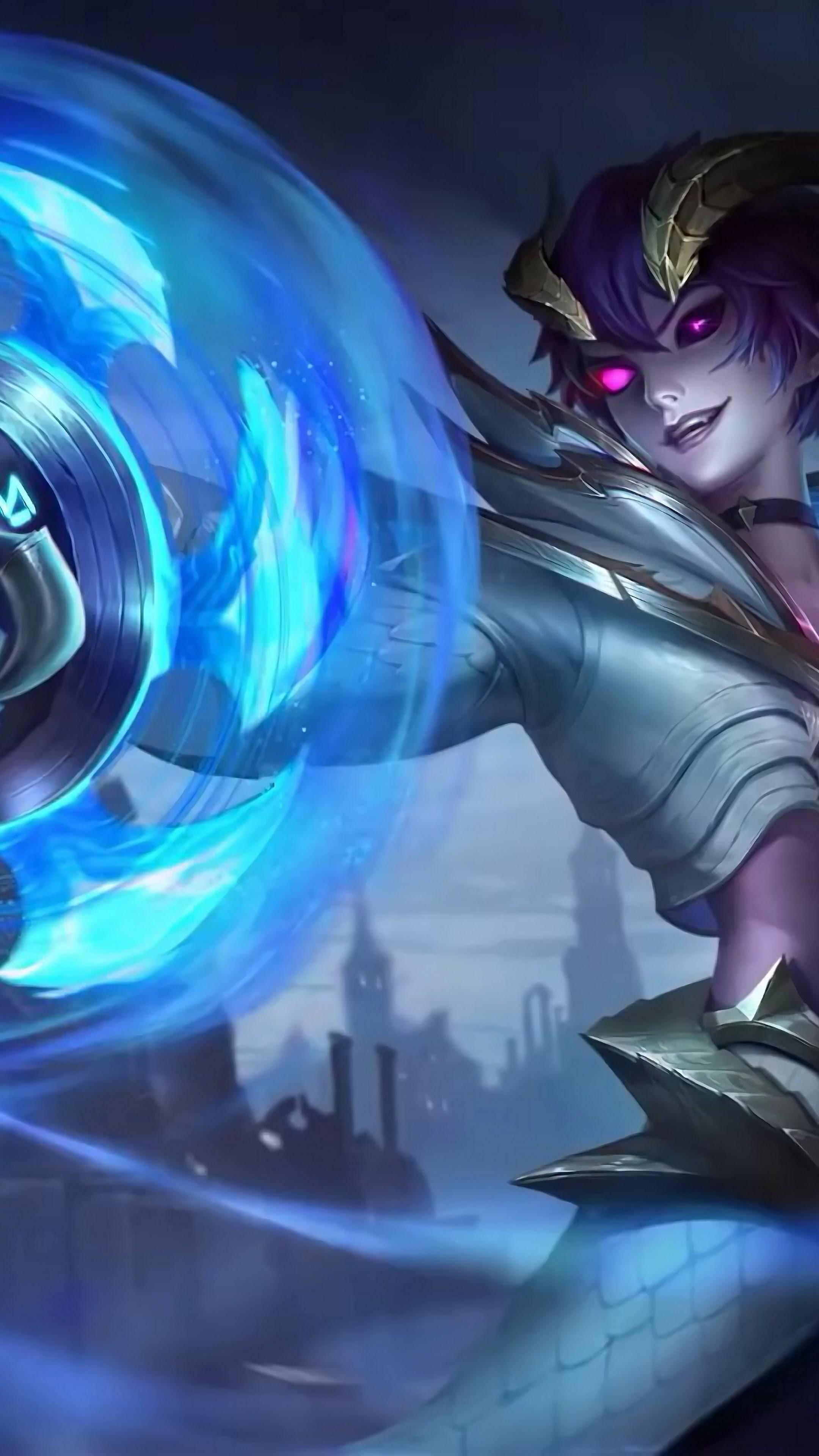 Dyrroth, Mobile Legends, blue energy blade, 4K Phone Wallpaper