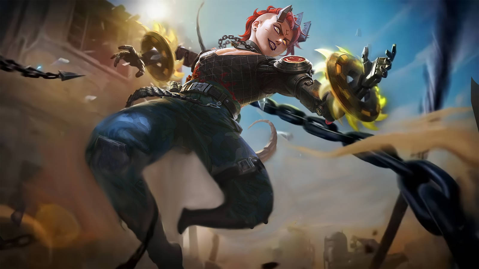 Dyrroth, Mobile Legends, spinning gears, HD Desktop Wallpaper