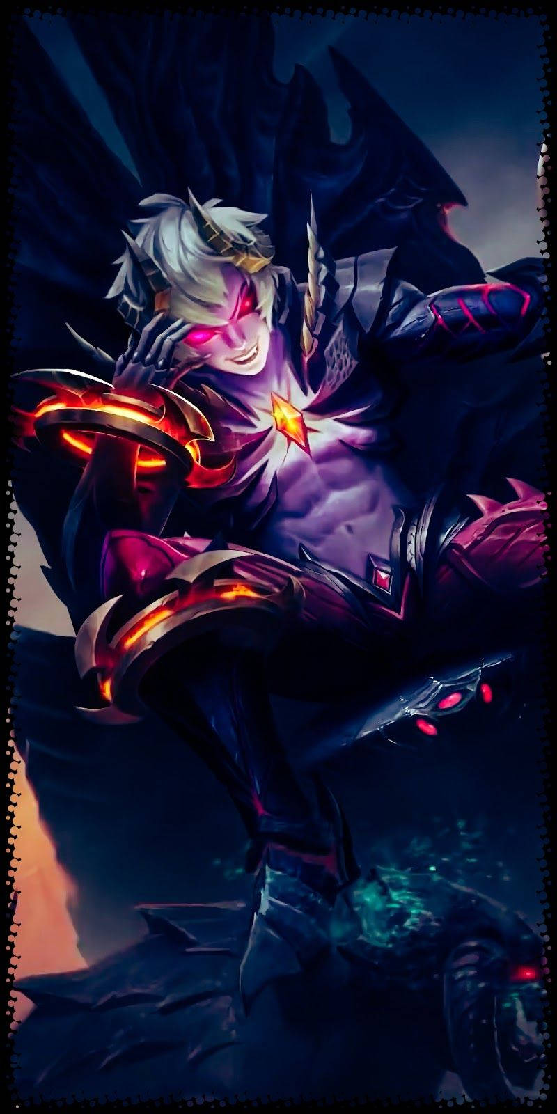 Dyrroth, Mobile Legends, glowing red eyes, HD Phone Wallpaper