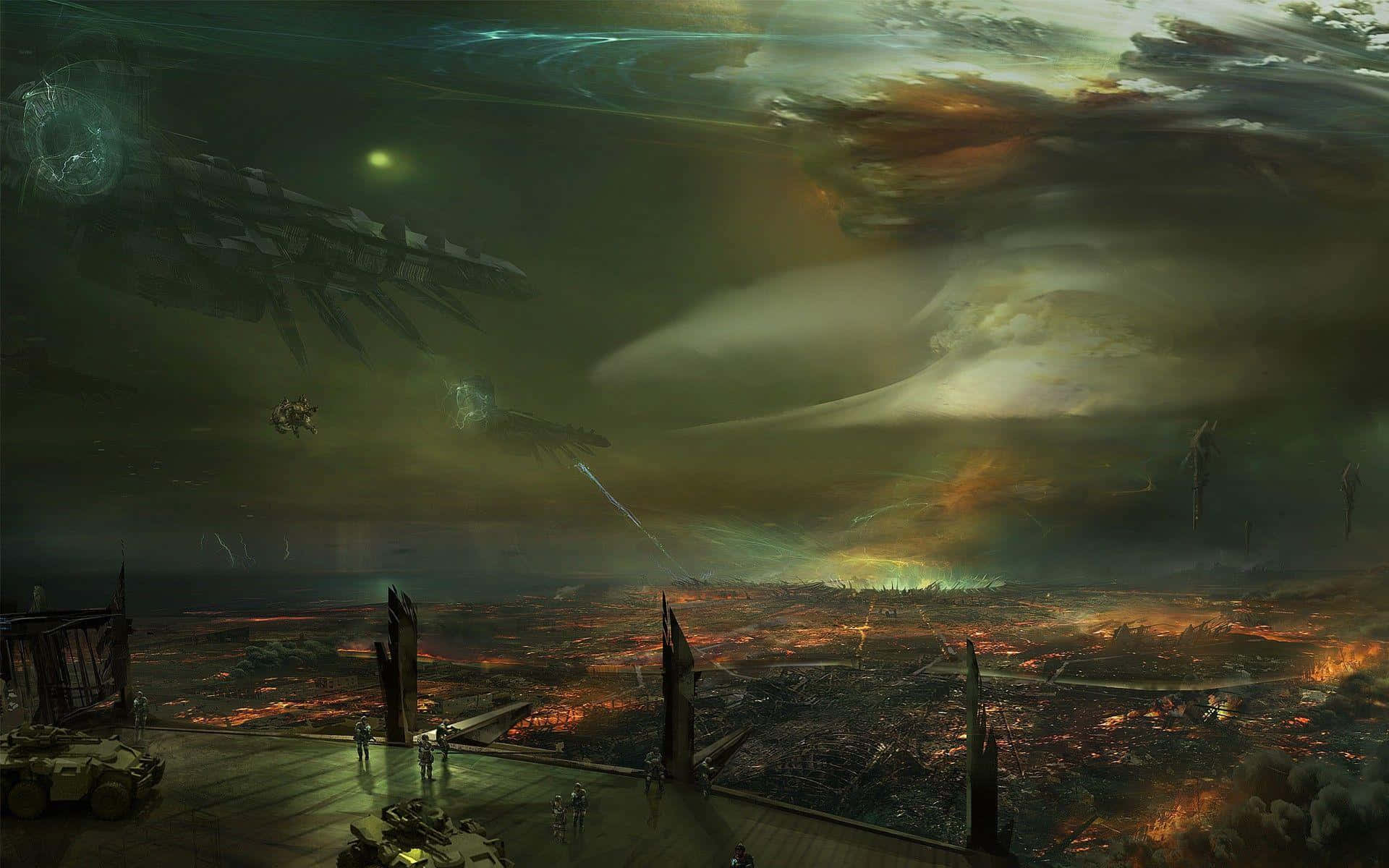 Dystopian, warzone, futuristic warzone, Full HD Desktop Wallpaper