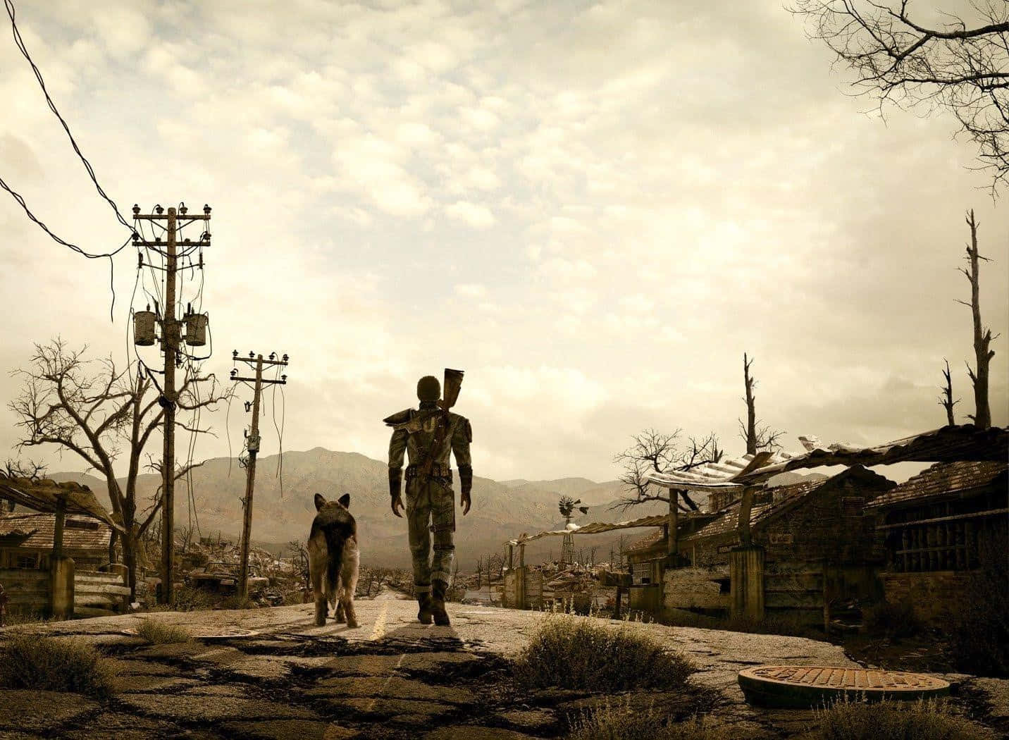 Dystopian, soldier, dog, HD Desktop Wallpaper