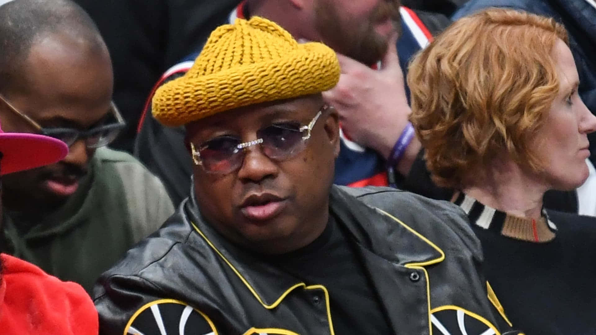 E-40, yellow knit hat, tinted glasses, Full HD Desktop Wallpaper