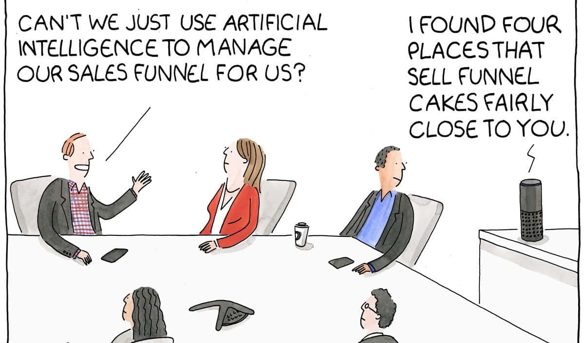 AI for sales funnel management, funnel cakes, comic strip, SD Desktop Wallpaper
