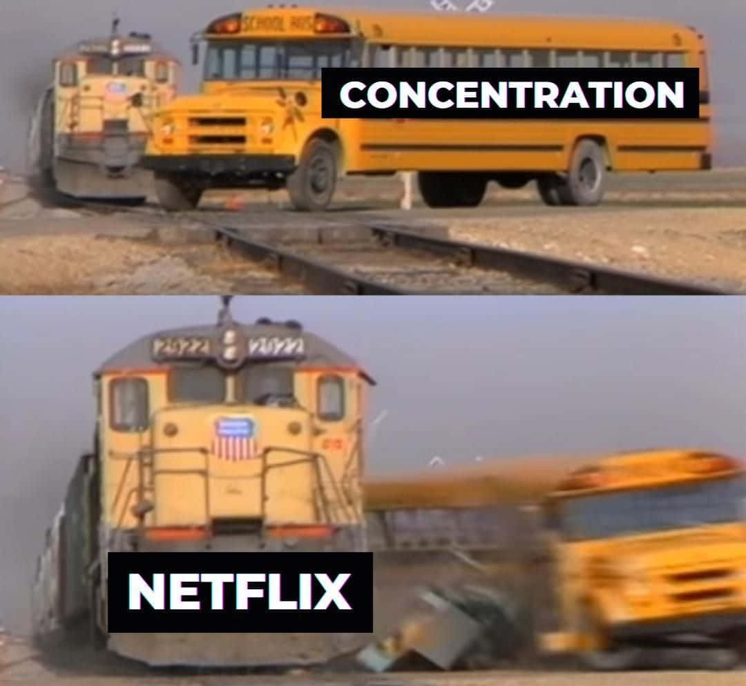 yellow school bus, train on tracks, concentration, SD Desktop Wallpaper