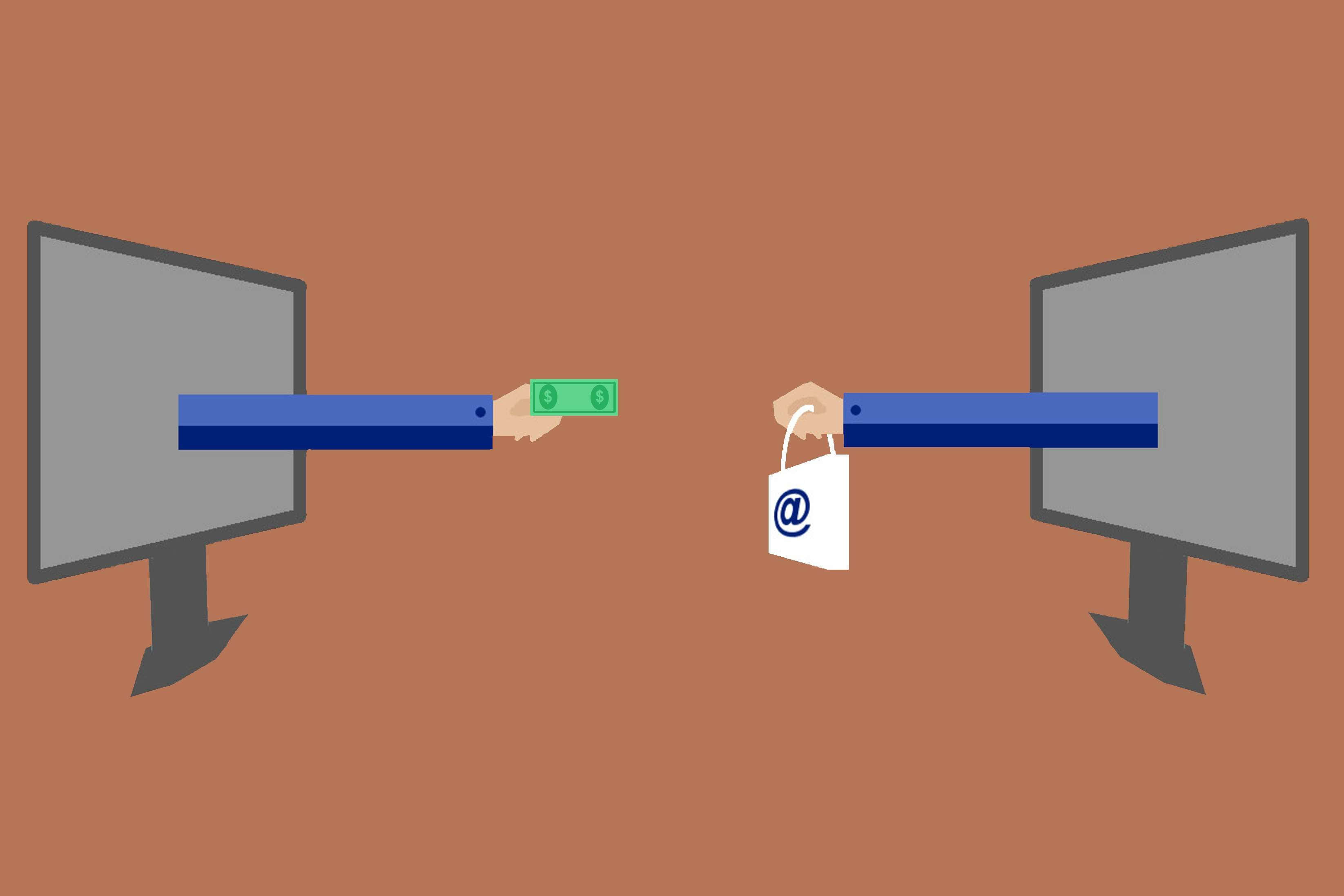 E-Commerce, computer monitors, email bag, 2K Desktop Wallpaper
