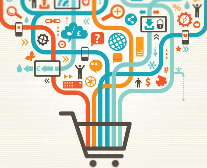 online shopping, digital icons, pipes, SD Desktop Wallpaper