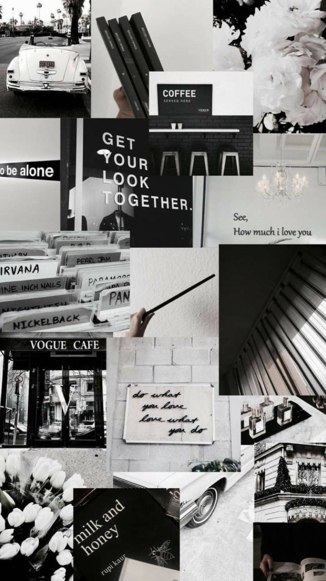 E-Girl Aesthetic, black and white, vintage cars, Full HD Phone Wallpaper