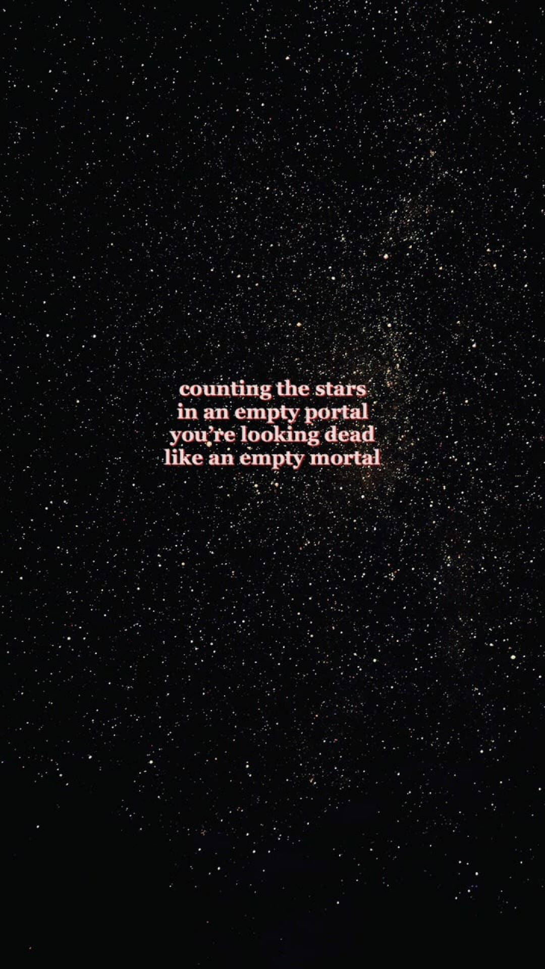 pink e girl aesthetic, starry night sky, faint pink text, Full HD Phone Wallpaper