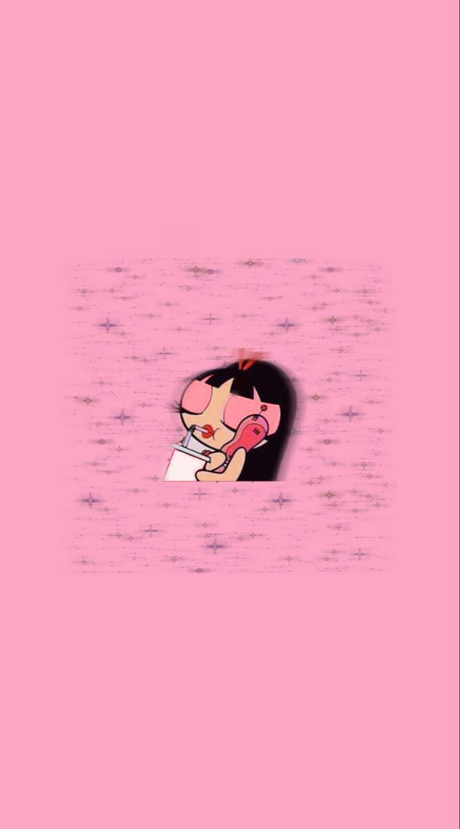 E-Girl Aesthetic, pink lashes, black hair, SD Phone Wallpaper