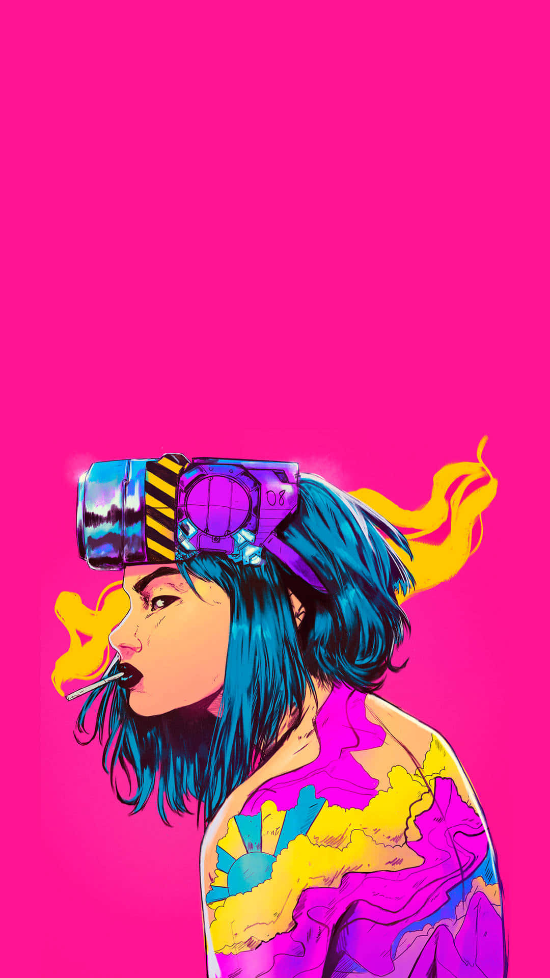 E Girl Aesthetic, blue hair, VR headset, Full HD Phone Wallpaper