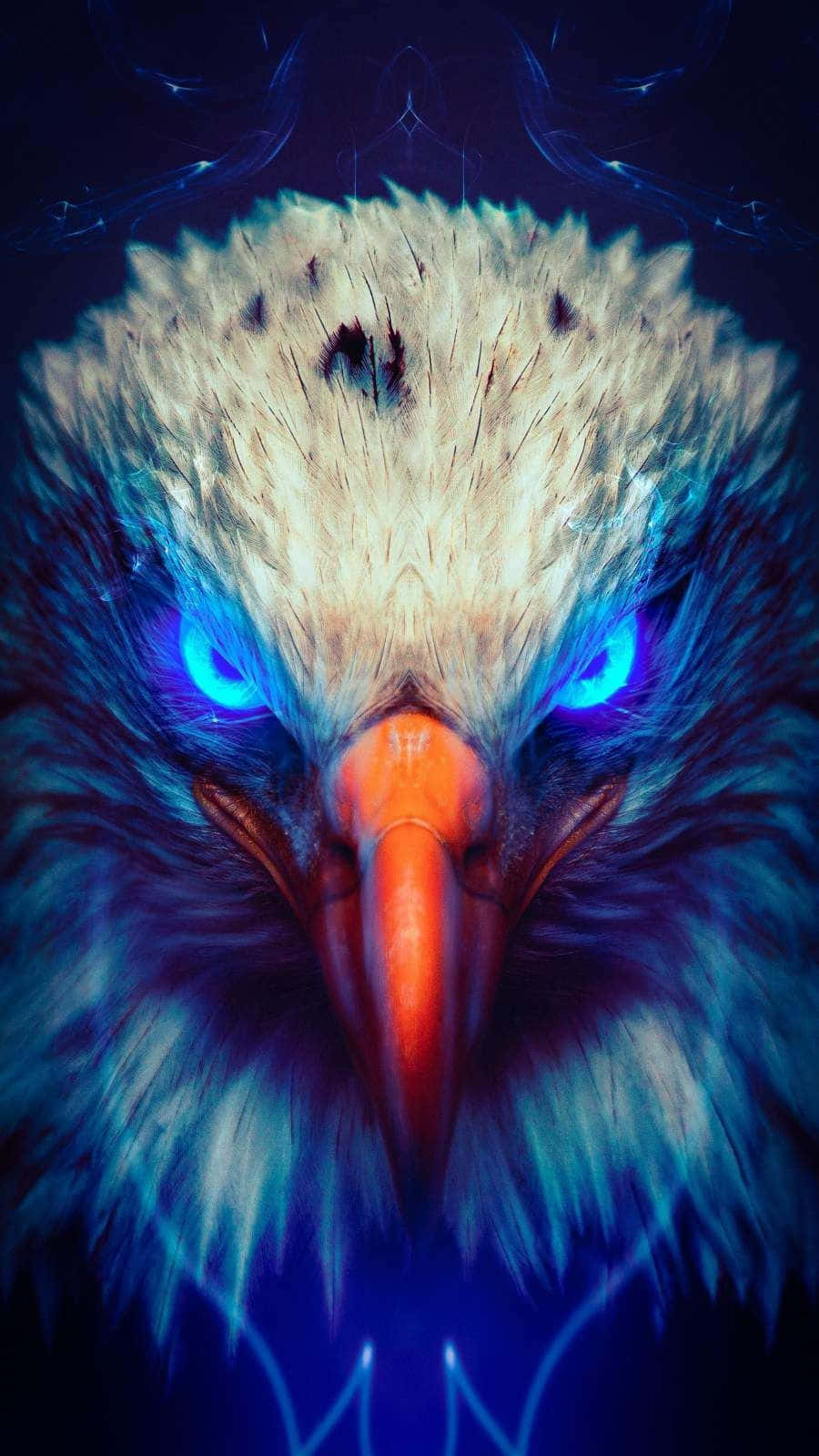 Eagle iPhone, majestic eagle, glowing blue eyes, HD Phone Wallpaper
