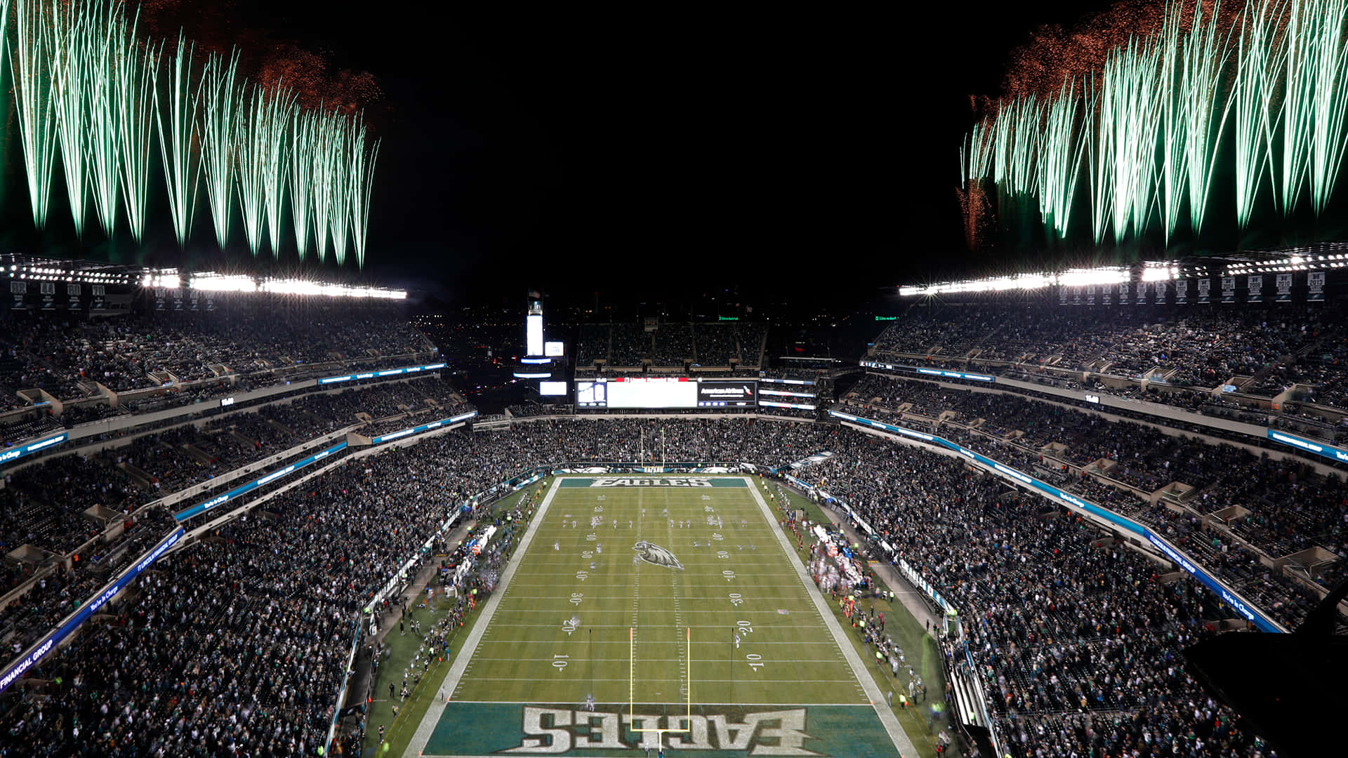 Eagles Football, football stadium, night, Full HD Desktop Wallpaper