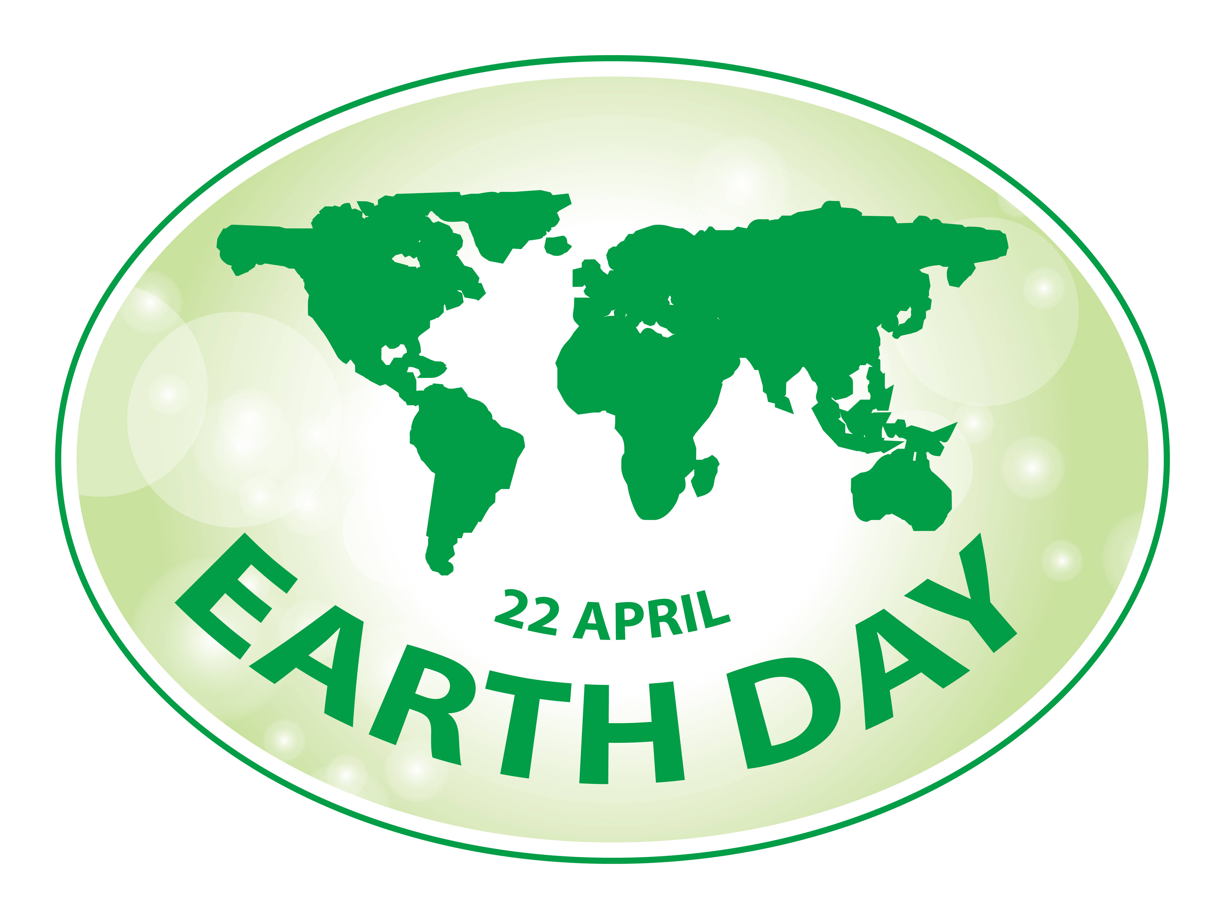 Earth Day, April 22, green oval logo, 4K Desktop Wallpaper