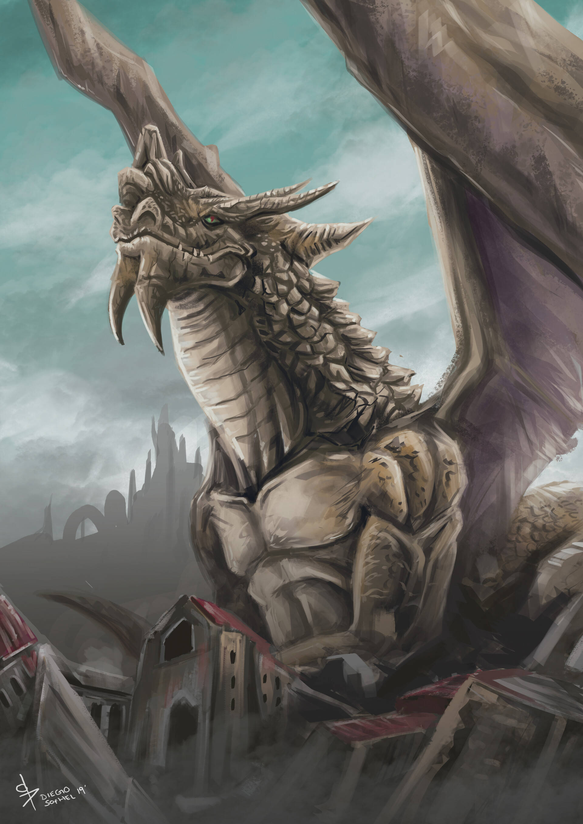 light brown, earth dragon, stone dragon, 2K Phone Wallpaper