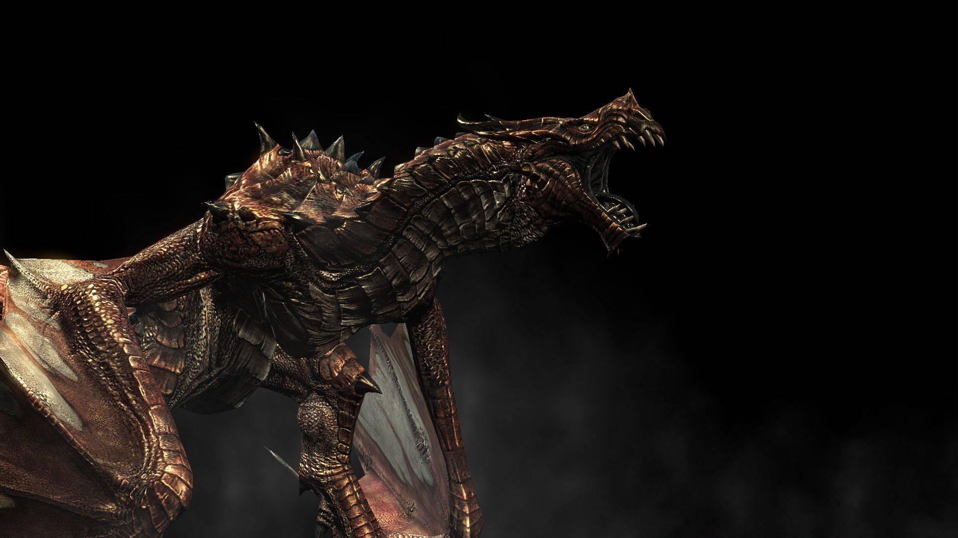 Dark Gold Earth Dragon, metallic dragon, spiked scales, Full HD Desktop Wallpaper