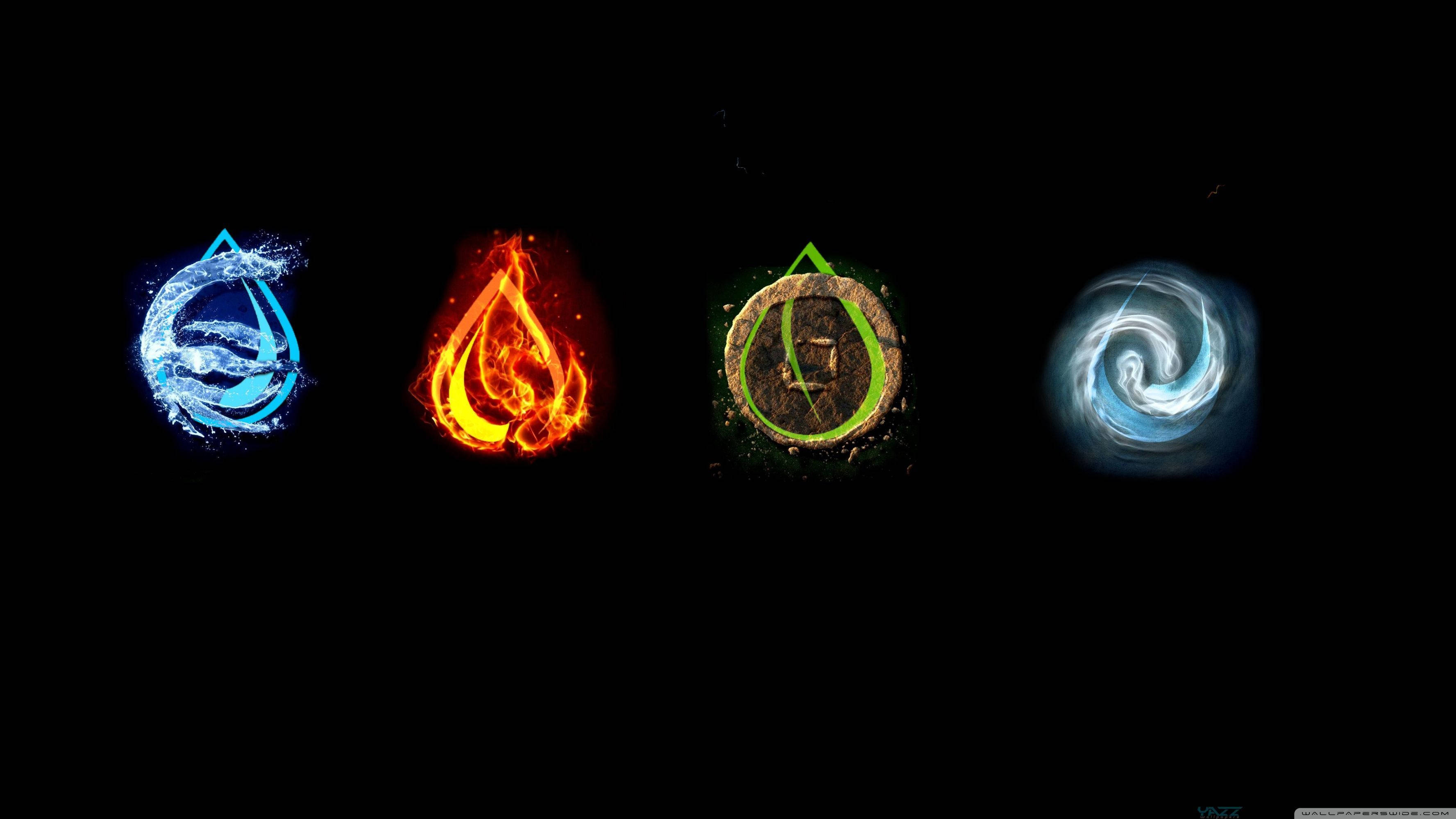 Earth Element, black, vibrant colors, 2K Desktop Wallpaper