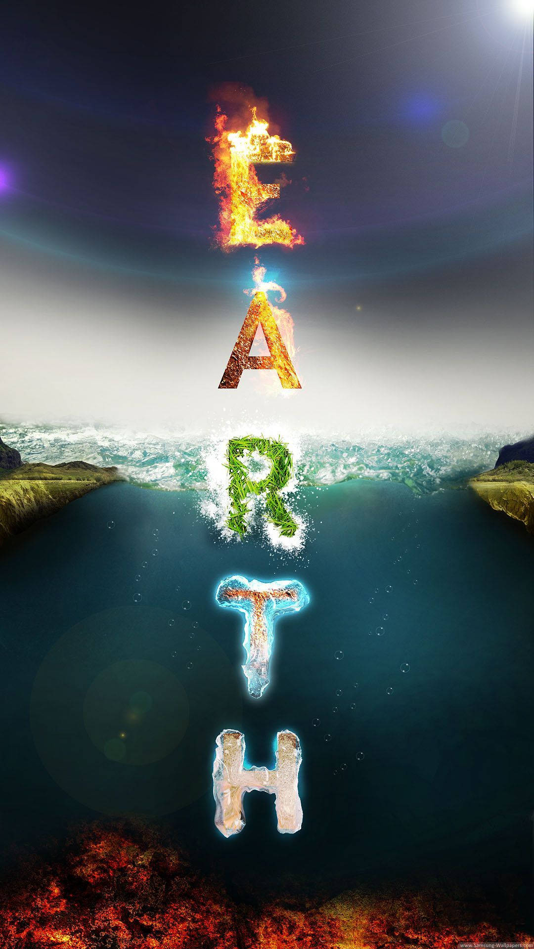 Earth Element, fiery E, grassy A, Full HD Phone Wallpaper