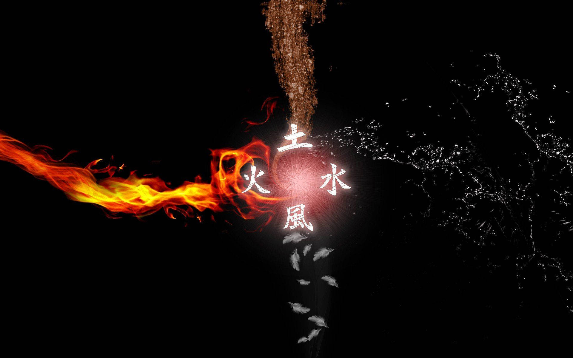 Earth Element, Japanese, kanji, Full HD Desktop Wallpaper