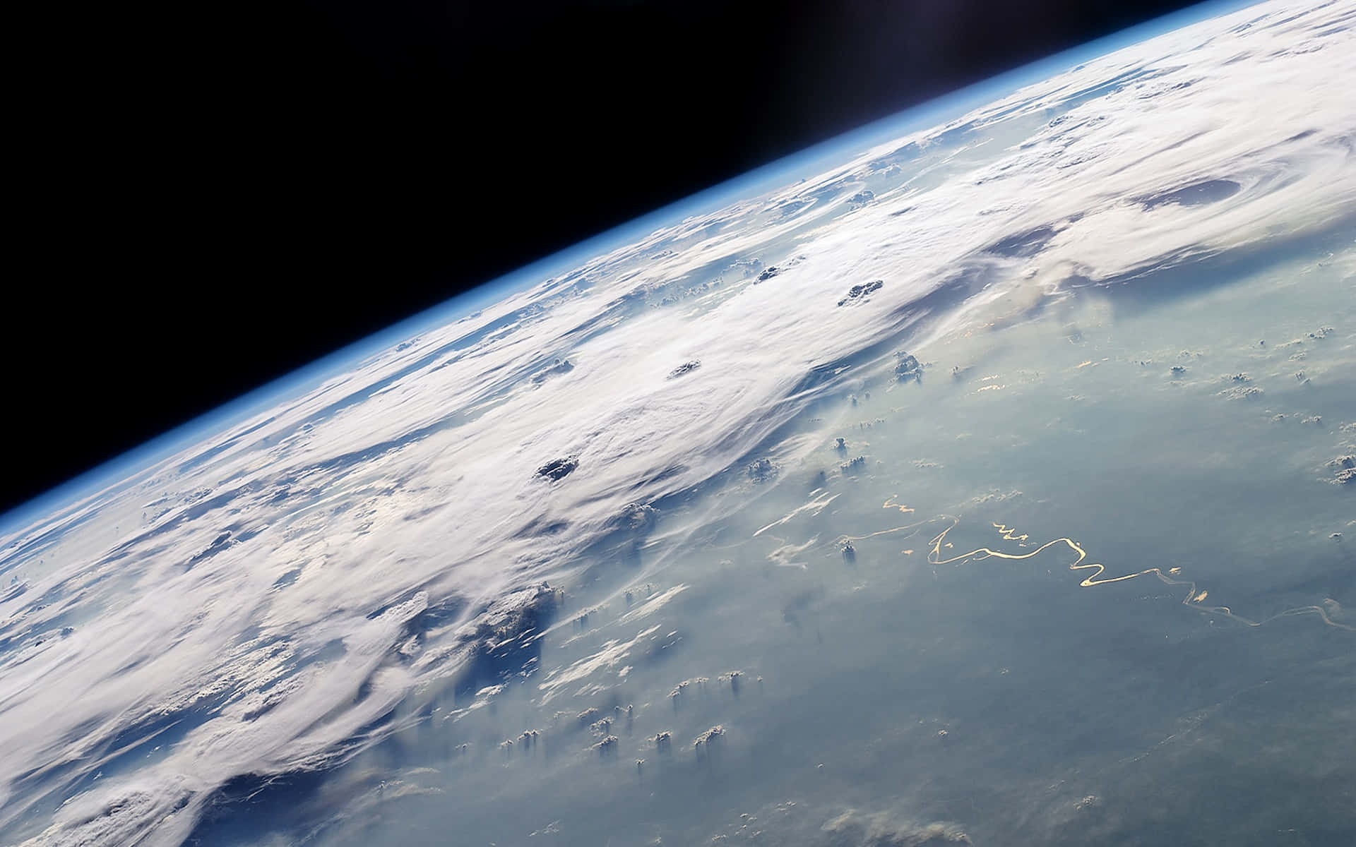 Earth, space, swirling clouds, Full HD Desktop Wallpaper