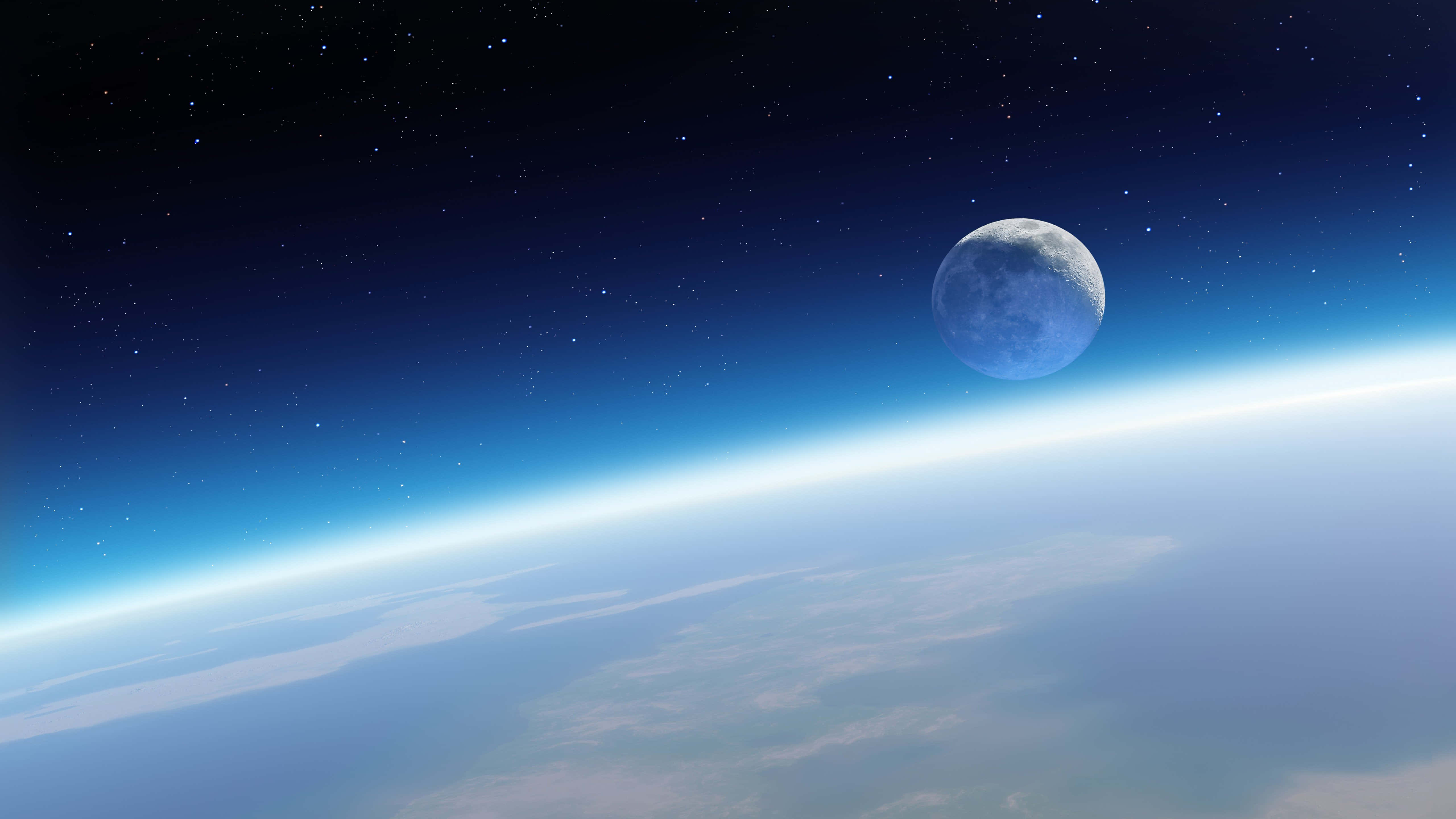 Earth, curved horizon, atmospheric light, 5K Desktop Wallpaper