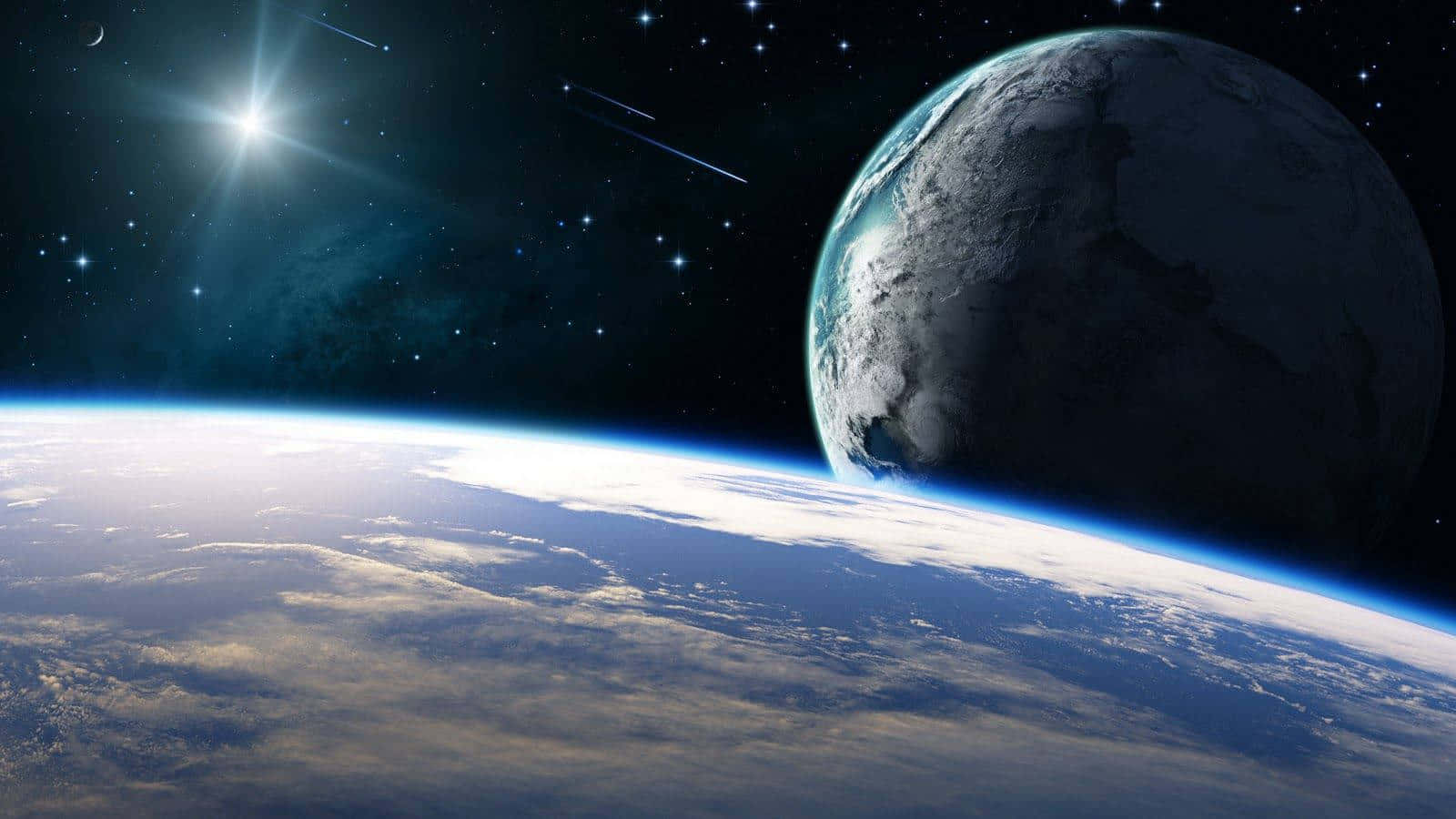 Earth, outer space, star, HD Desktop Wallpaper