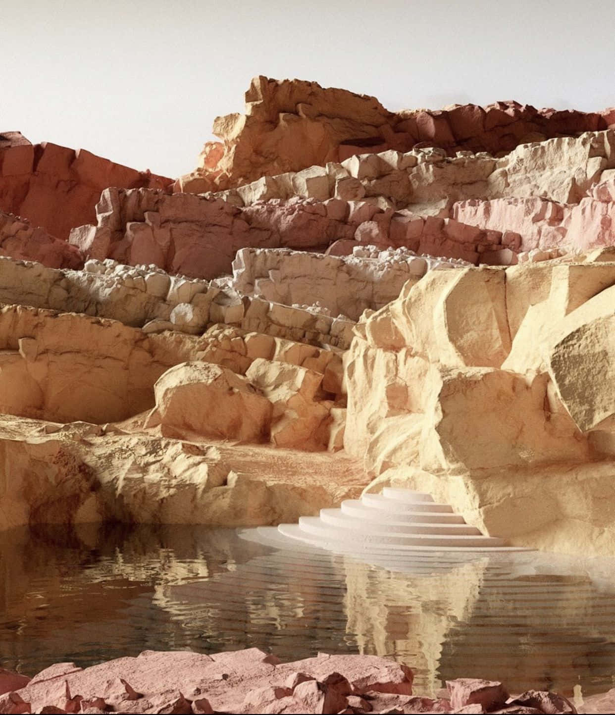 Earth Tones, desert canyon, terraced rock formations, HD Phone Wallpaper