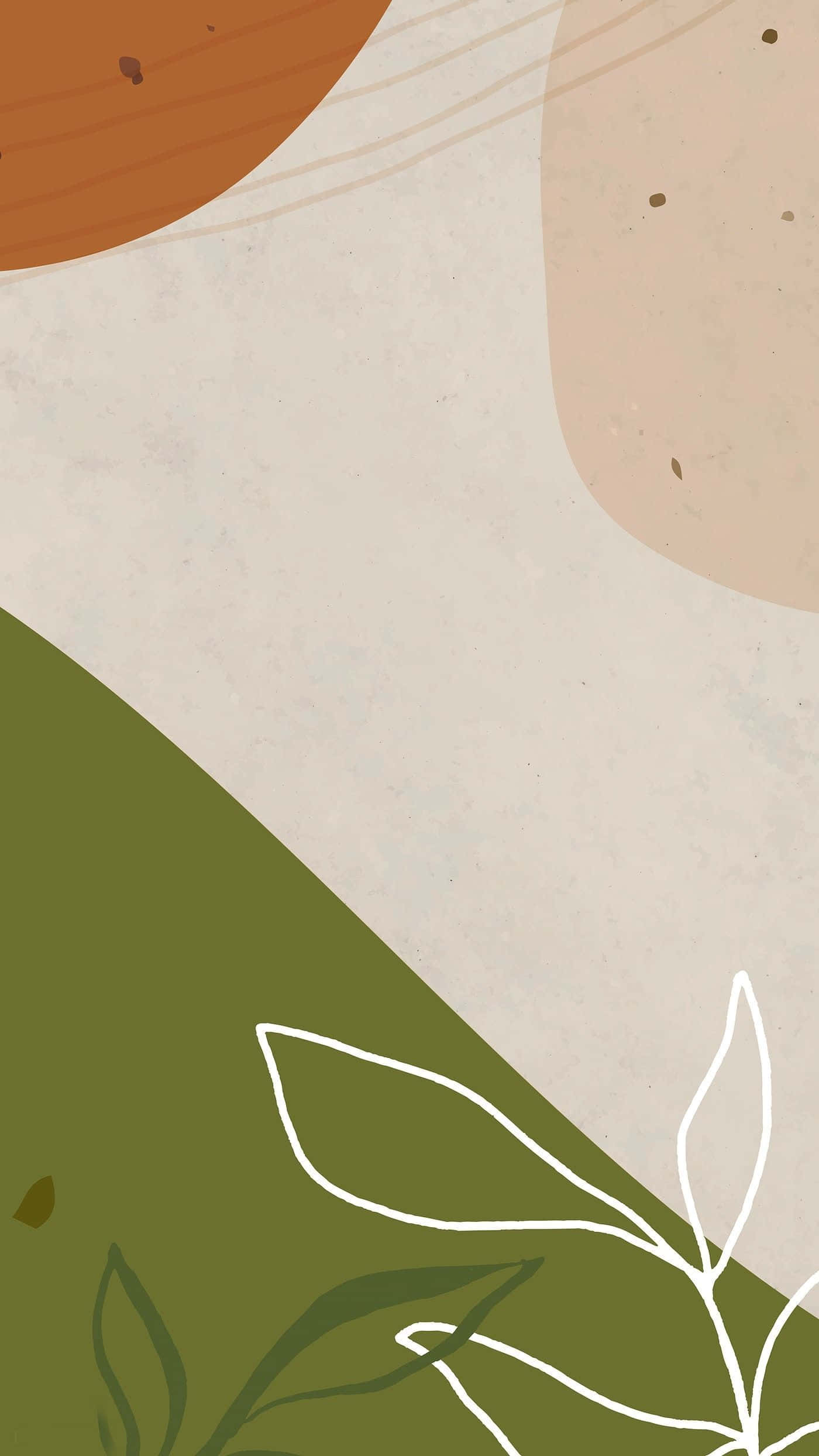 earth tones, soft earth tones, delicate white line art leaves, Full HD Phone Wallpaper