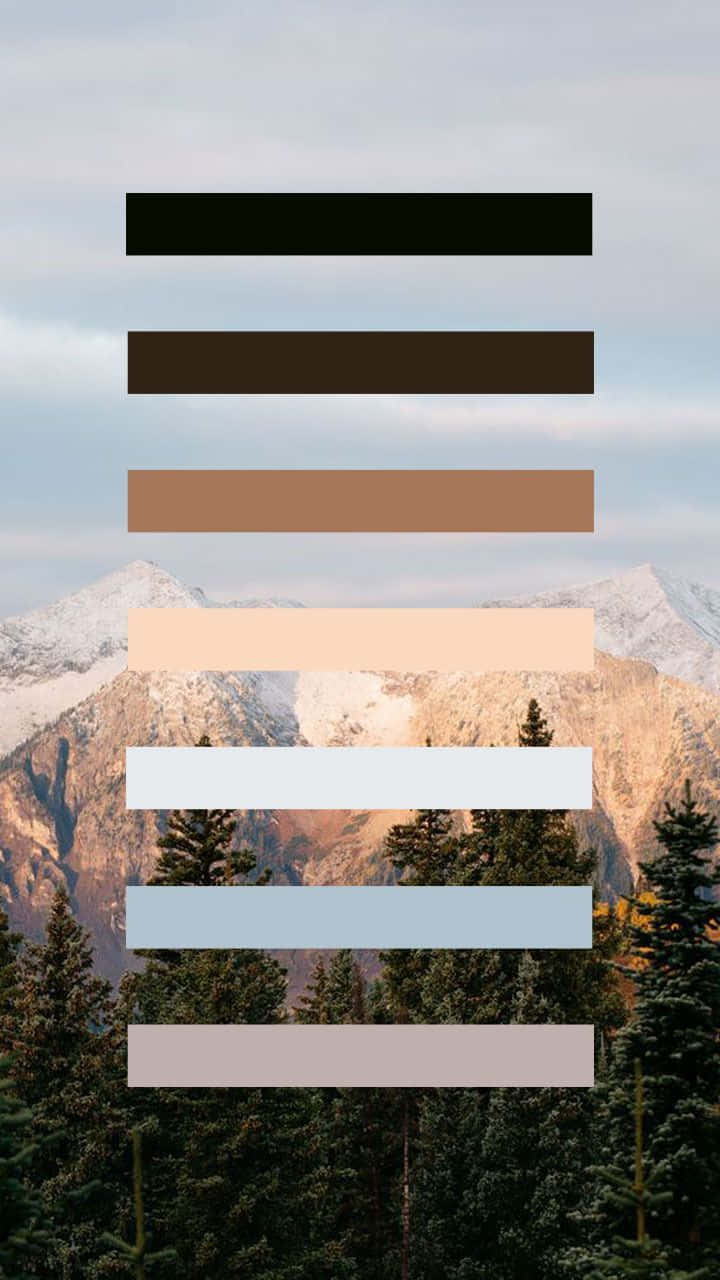 Earth Tones, snowy mountain range, pine forest, HD Phone Wallpaper