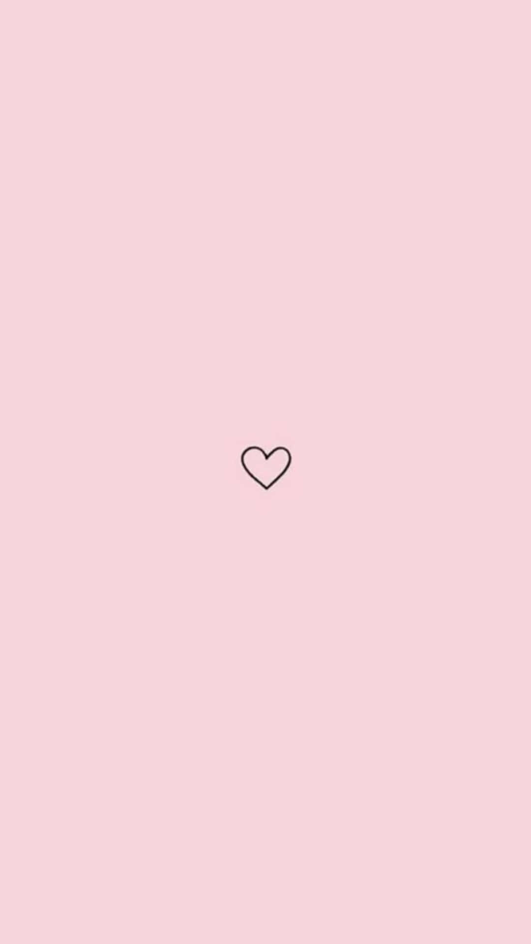 soft pink background, minimalist black outline heart, 1080 x 1920, Full HD Phone Wallpaper