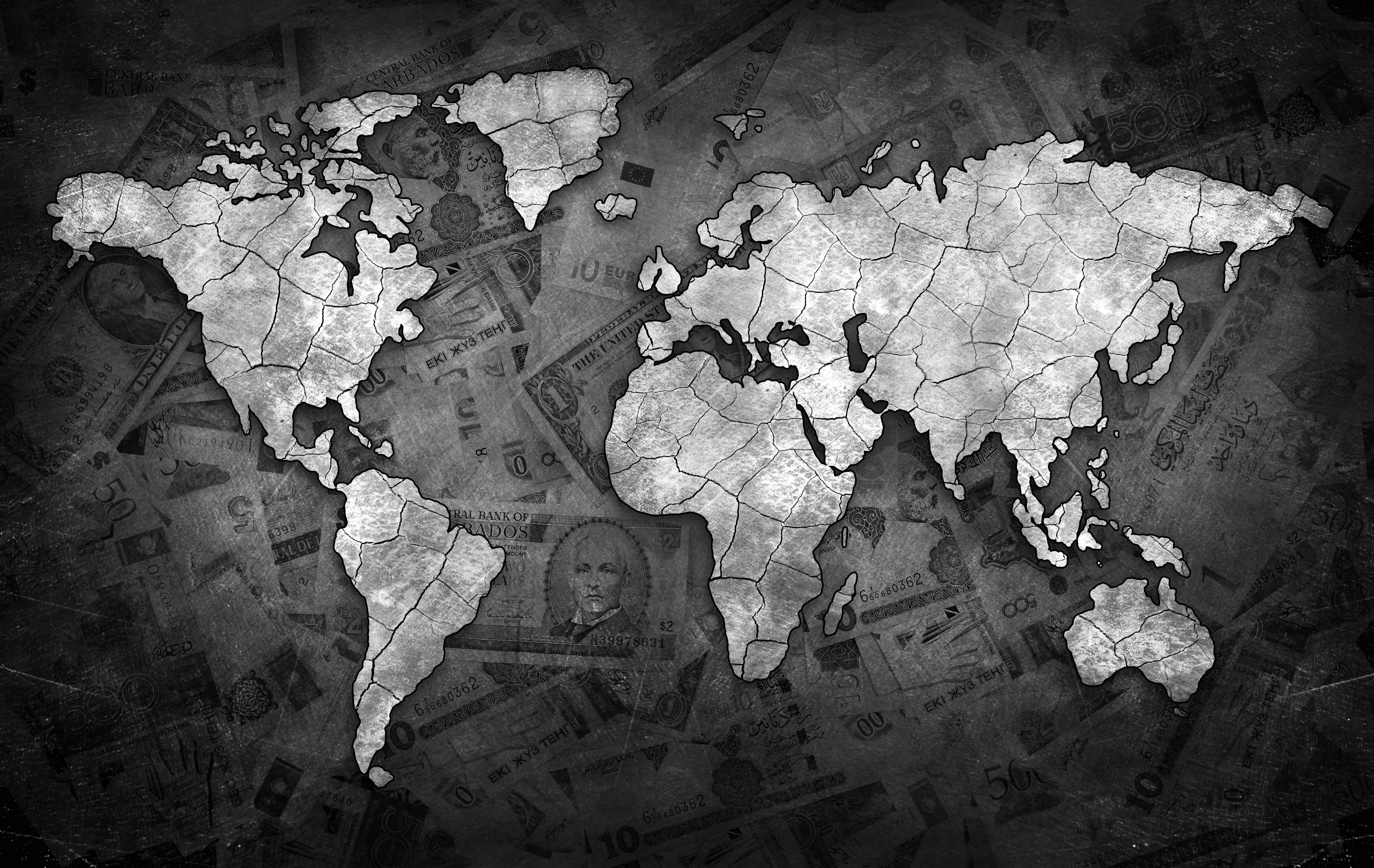 world map, 4K, currencies, 4K Desktop Wallpaper