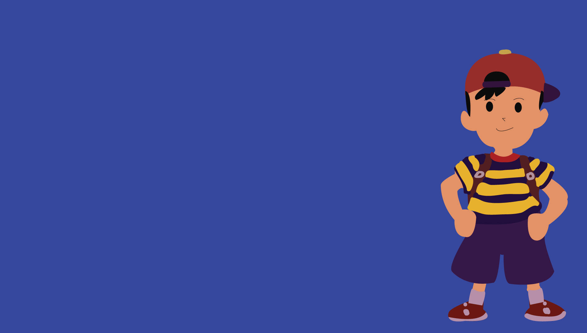 Earthbound, blue, red cap, HD Desktop Wallpaper