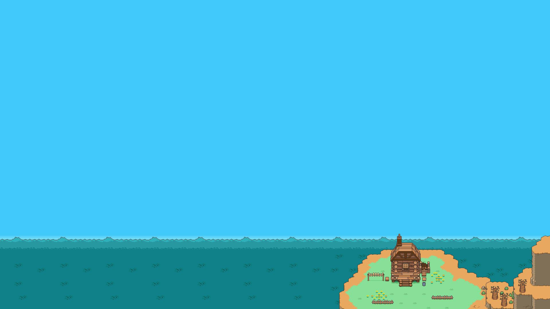 Earthbound, house, ocean, Full HD Desktop Wallpaper
