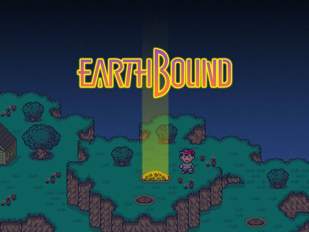 EarthBound, glowing comet, nighttime landscape, SD Desktop Wallpaper