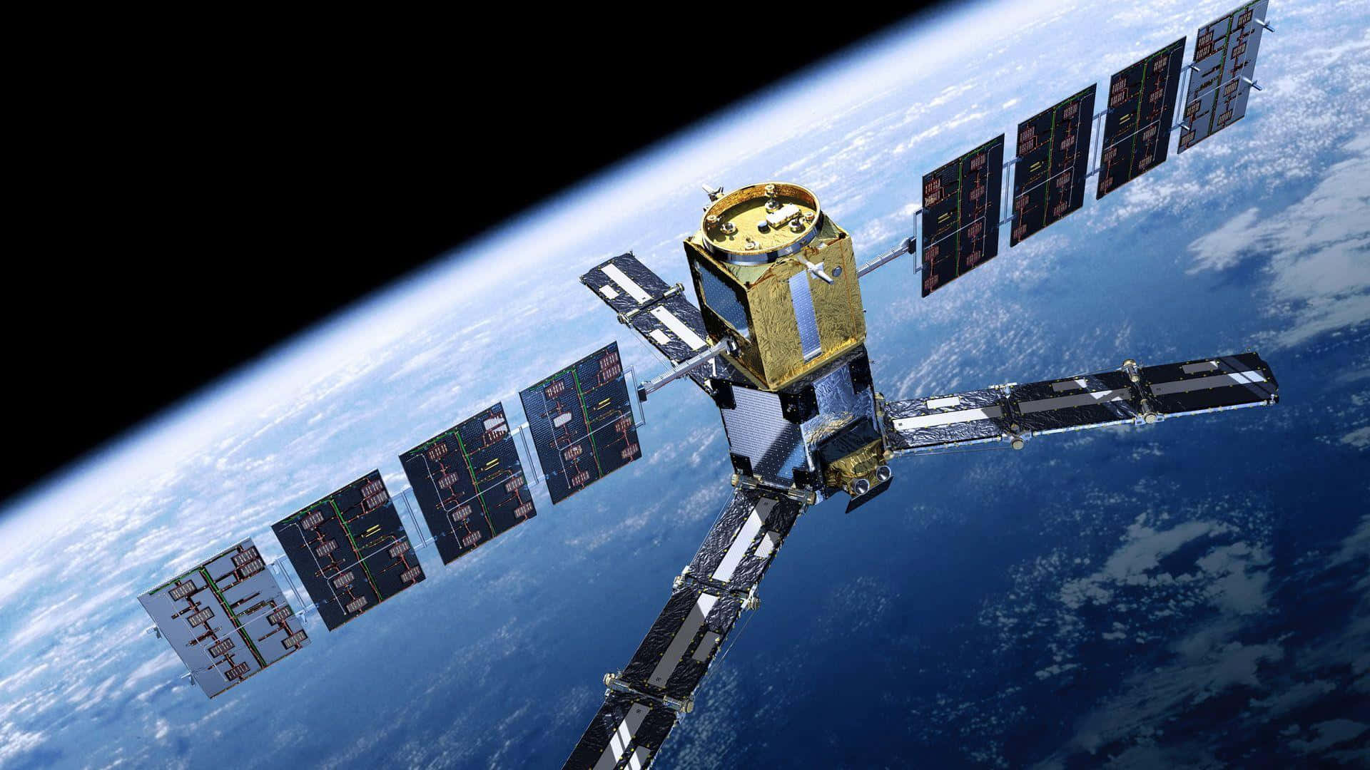 satellite, solar panels, Earth, Full HD Desktop Wallpaper