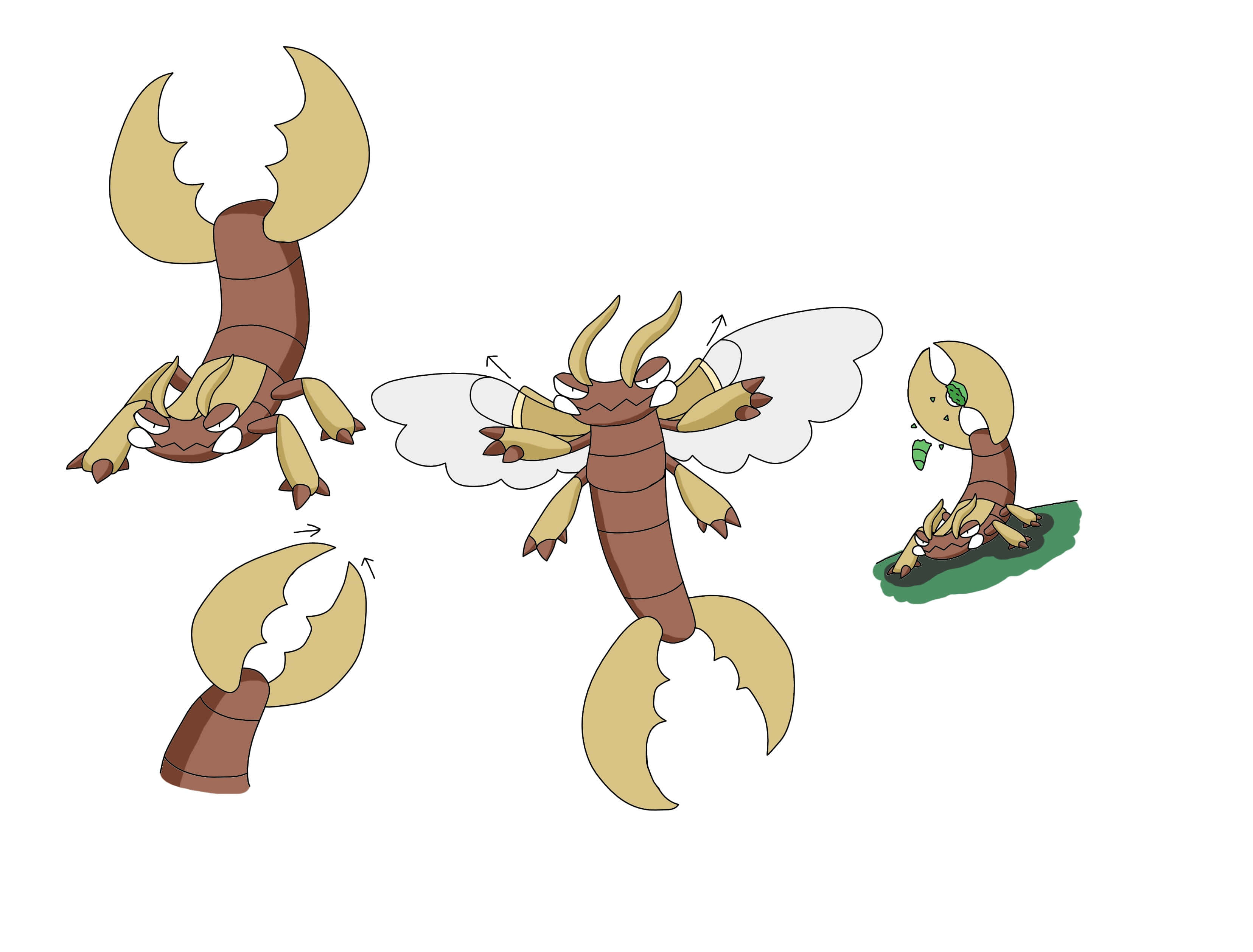 Earwig, cartoon scorpion-like creatures, wings, 2K Desktop Wallpaper