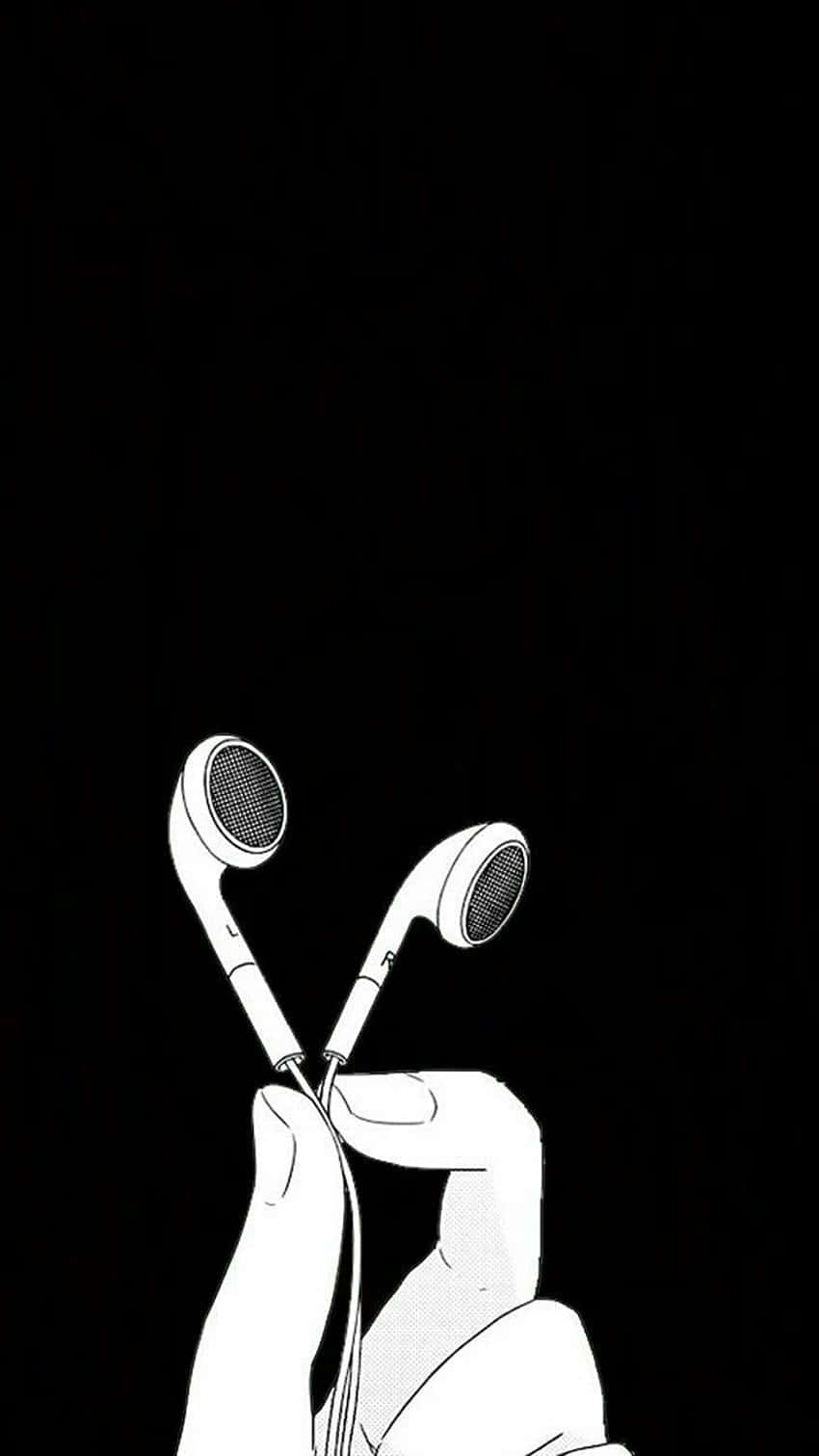 earbudsin hand, wired earphones, black background, HD Phone Wallpaper