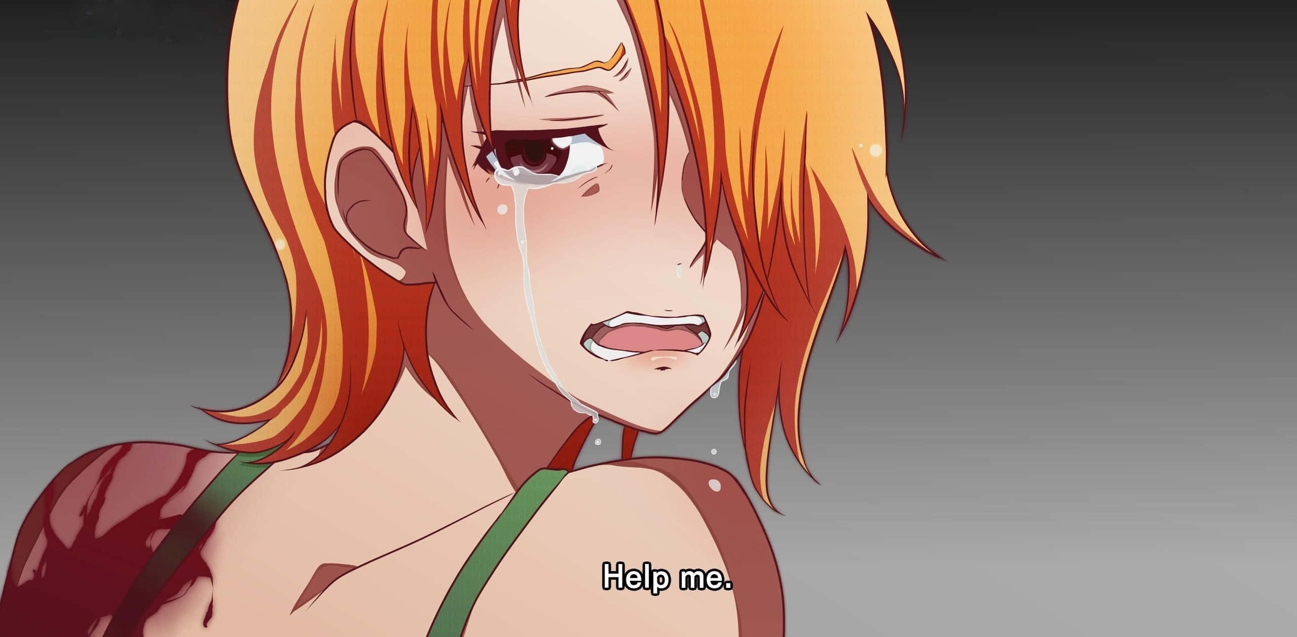 East Blue, orange hair, distressed anime girl, Full HD Desktop Wallpaper
