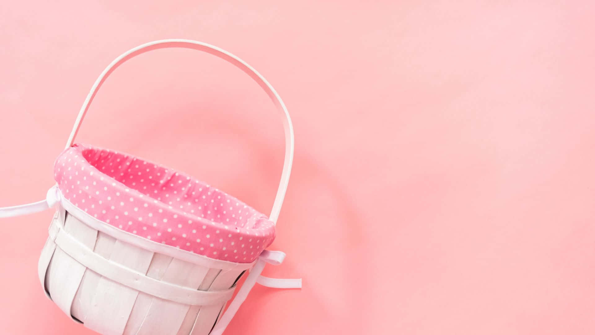 pink bow, pink polka dot lining, soft pink background, Full HD Desktop Wallpaper