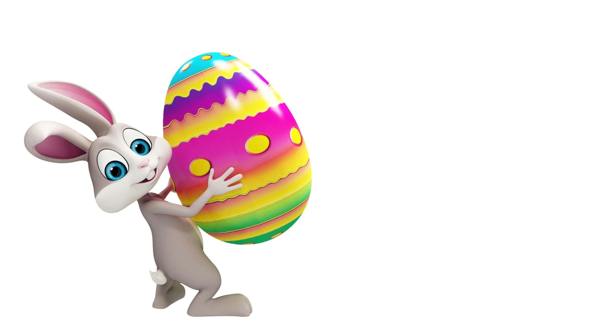 Easter Bunny, brown, blue eyes, Full HD Desktop Wallpaper